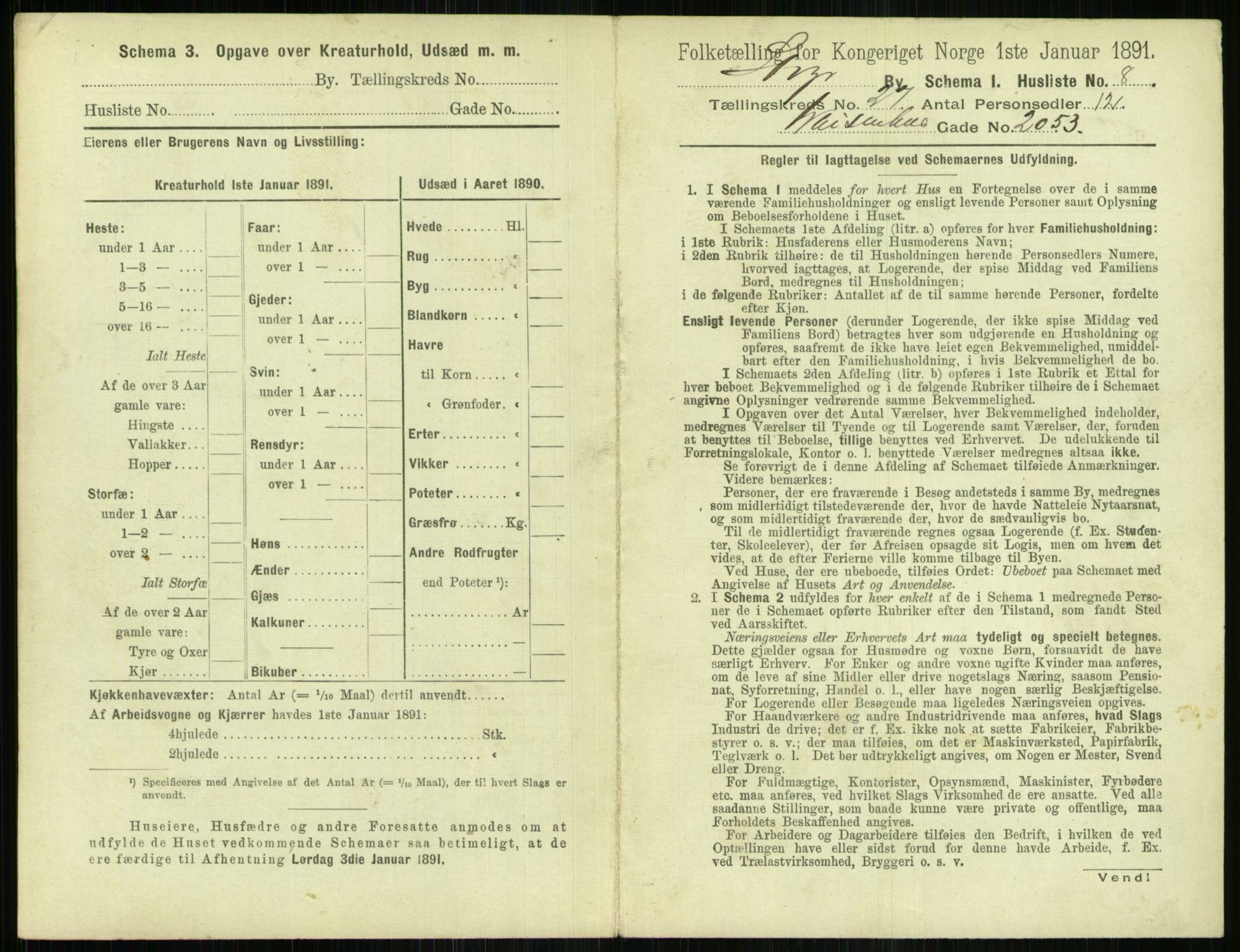 RA, 1891 census for 1103 Stavanger, 1891, p. 4961