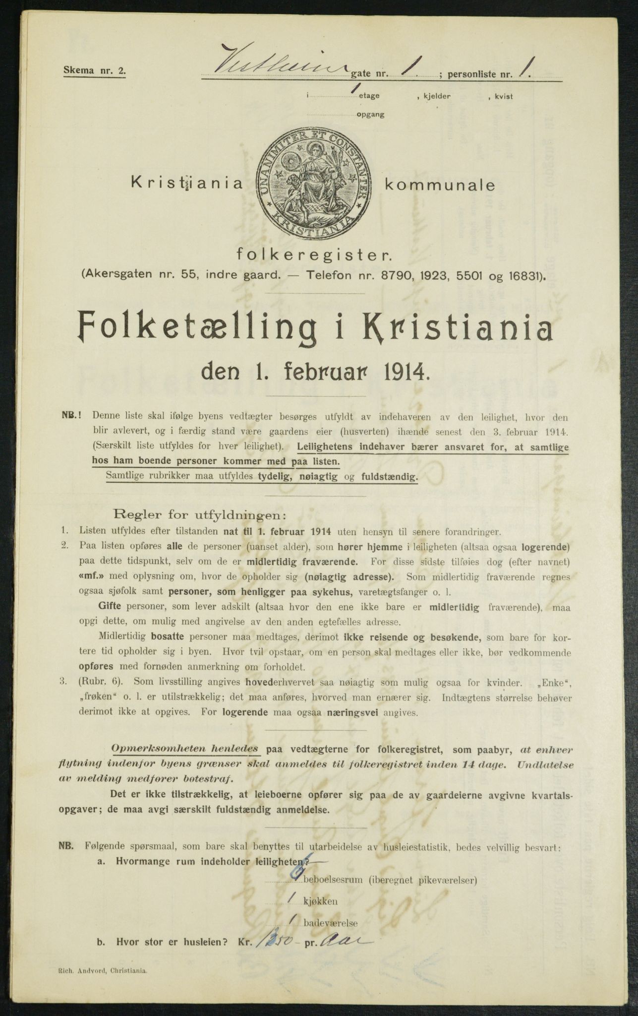 OBA, Municipal Census 1914 for Kristiania, 1914, p. 123486