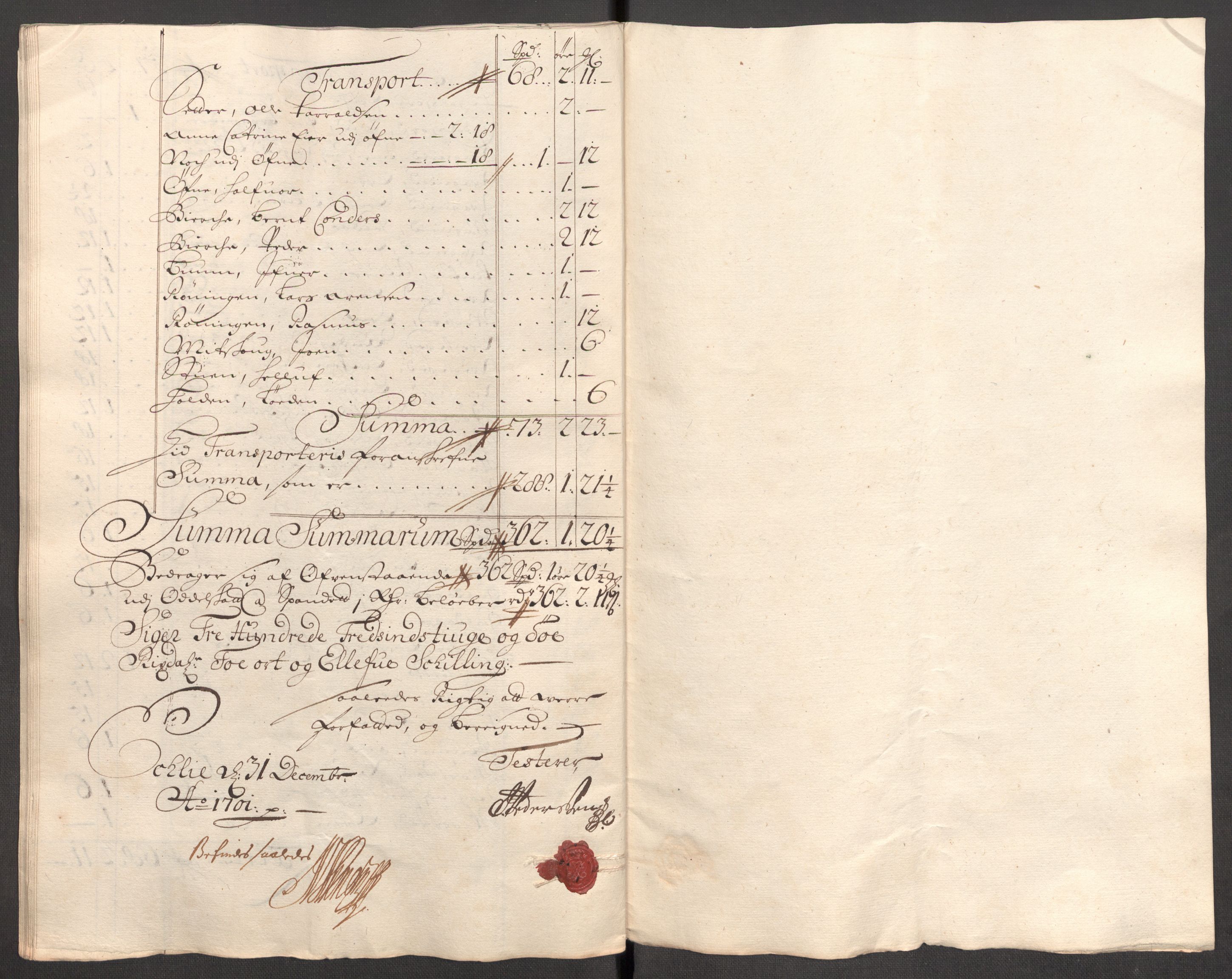 Rentekammeret inntil 1814, Reviderte regnskaper, Fogderegnskap, AV/RA-EA-4092/R60/L3951: Fogderegnskap Orkdal og Gauldal, 1701, p. 196