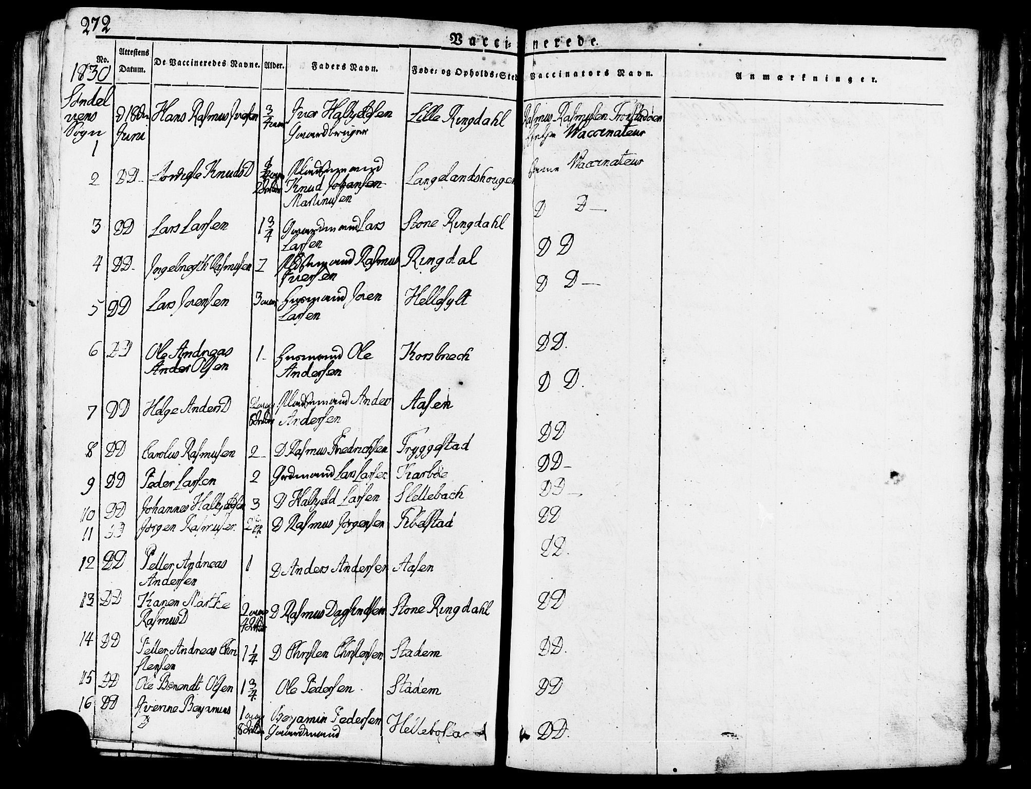 Ministerialprotokoller, klokkerbøker og fødselsregistre - Møre og Romsdal, SAT/A-1454/517/L0221: Parish register (official) no. 517A01, 1827-1858, p. 272