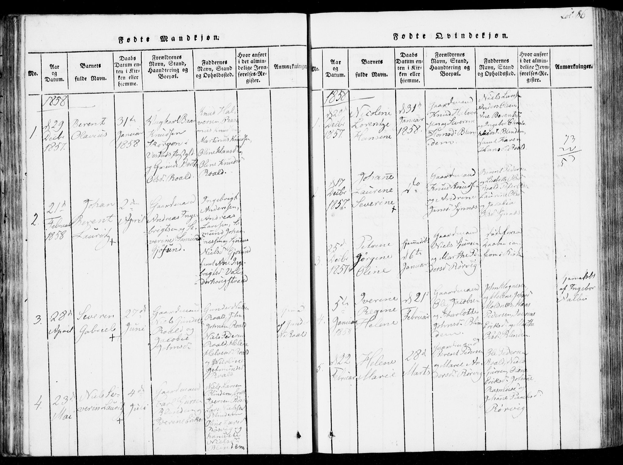 Ministerialprotokoller, klokkerbøker og fødselsregistre - Møre og Romsdal, AV/SAT-A-1454/537/L0517: Parish register (official) no. 537A01, 1818-1862, p. 86