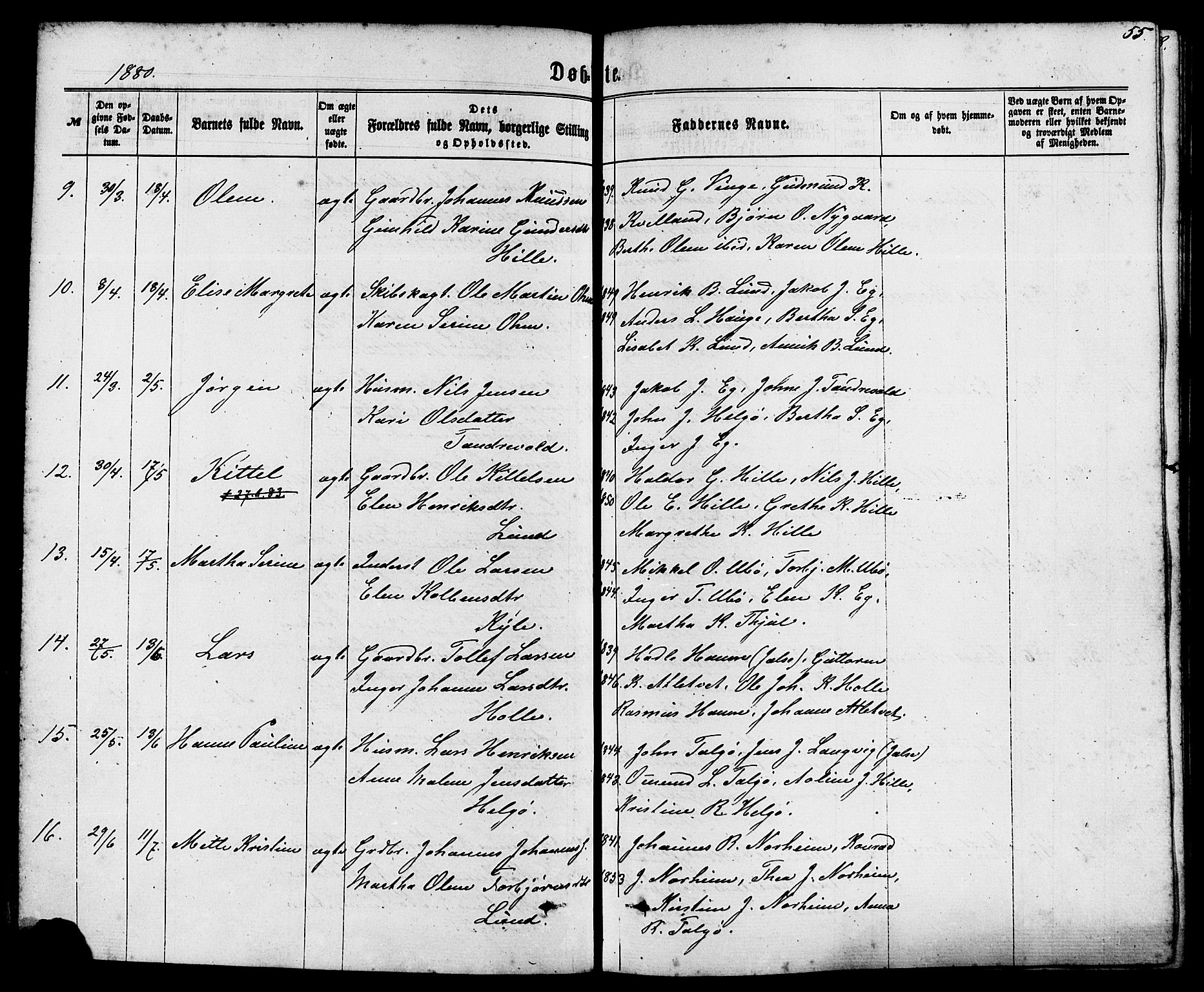 Nedstrand sokneprestkontor, AV/SAST-A-101841/01/IV: Parish register (official) no. A 10, 1861-1887, p. 55