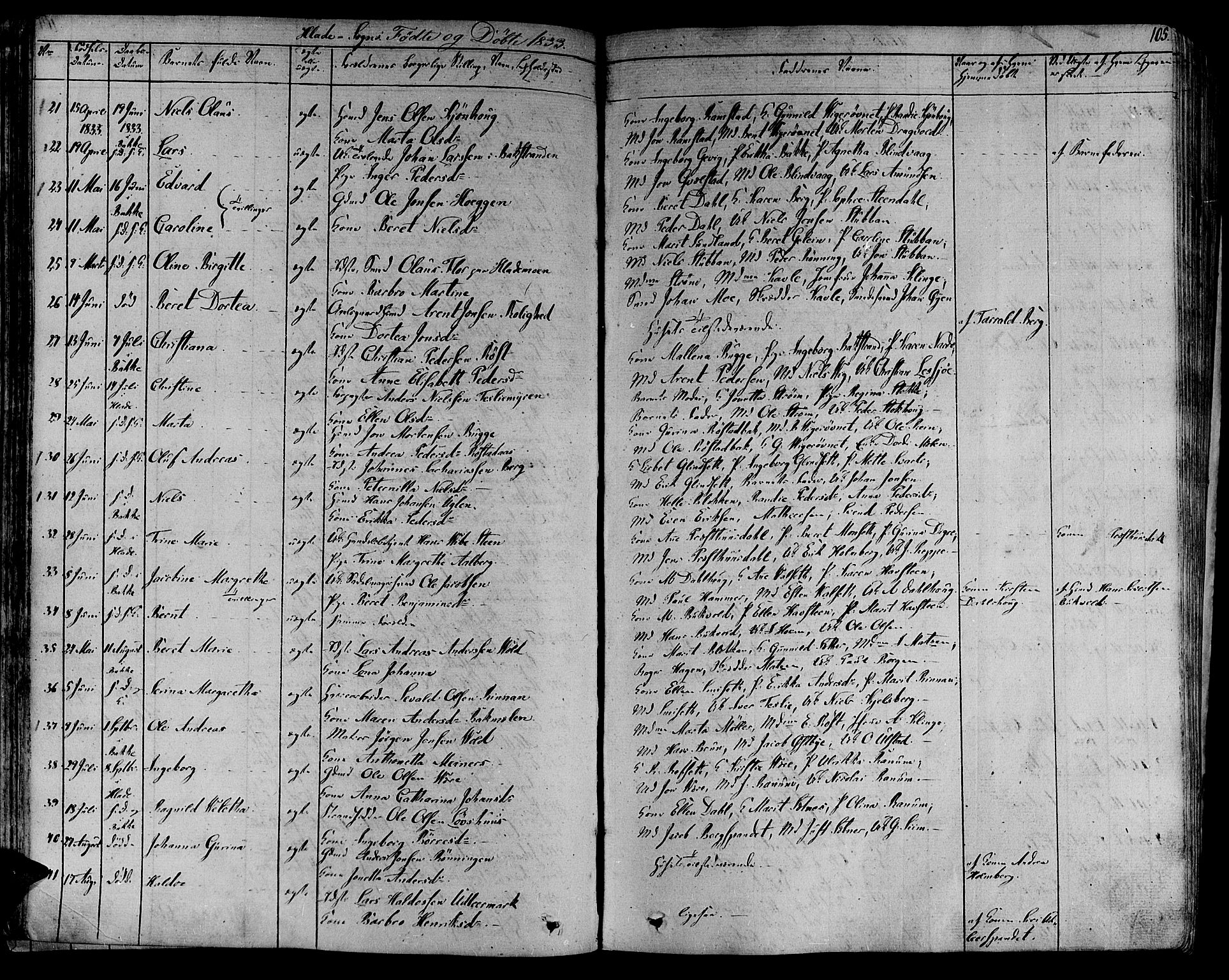 Ministerialprotokoller, klokkerbøker og fødselsregistre - Sør-Trøndelag, SAT/A-1456/606/L0286: Parish register (official) no. 606A04 /1, 1823-1840, p. 105