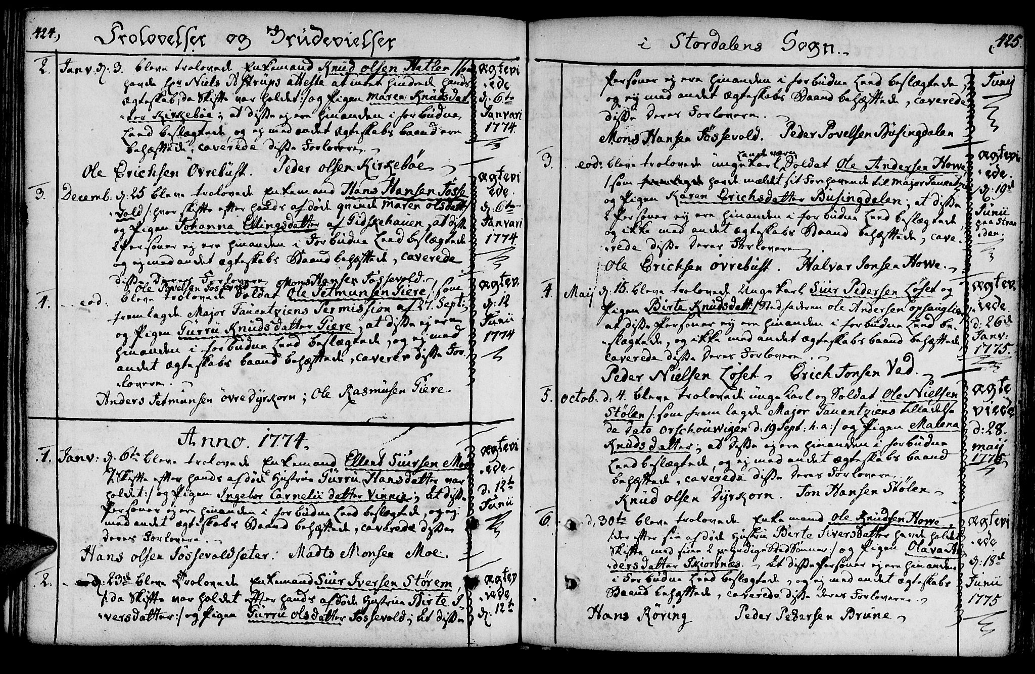Ministerialprotokoller, klokkerbøker og fødselsregistre - Møre og Romsdal, SAT/A-1454/520/L0271: Parish register (official) no. 520A01, 1759-1801, p. 424-425