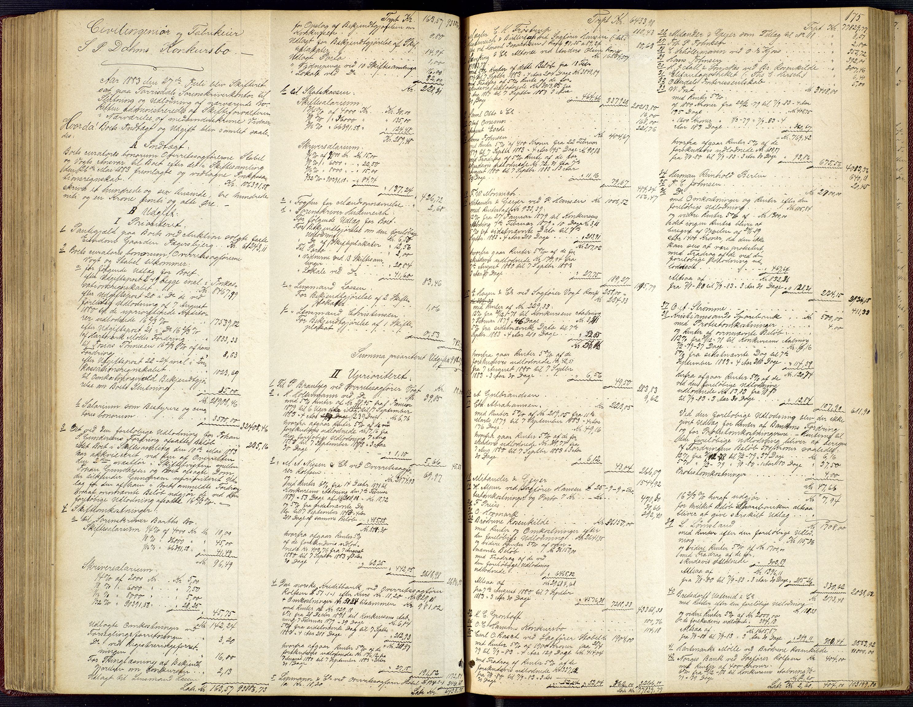 Torridal sorenskriveri, SAK/1221-0012/H/Hc/L0034: Skifteutlodningsprotokoll med navneregister nr. 3, 1877-1888, p. 175
