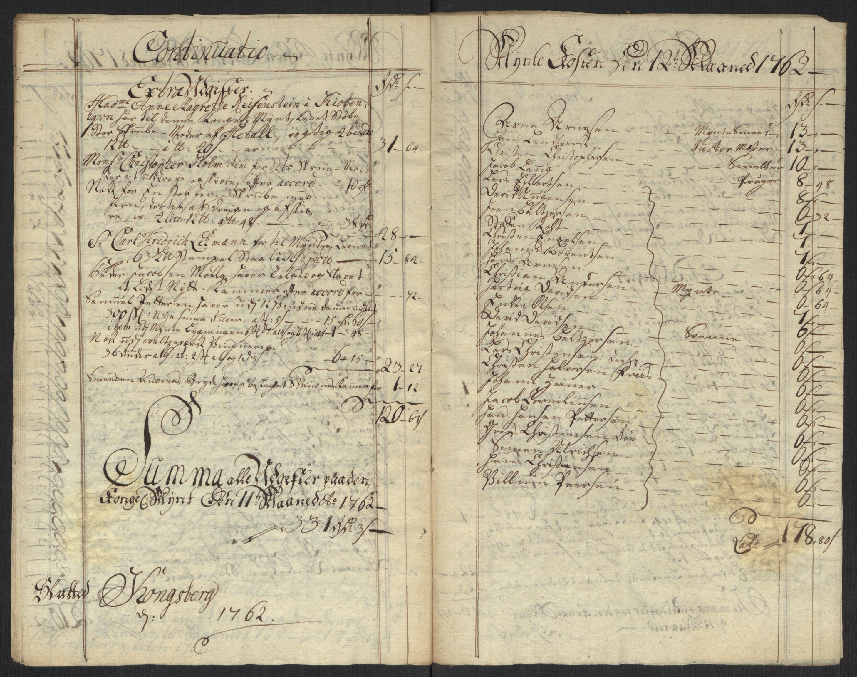 Rentekammeret inntil 1814, Realistisk ordnet avdeling, AV/RA-EA-4070/Oa/L0010: [Y8]: Regninger for Kongsbergs mynt., 1760-1805, p. 27