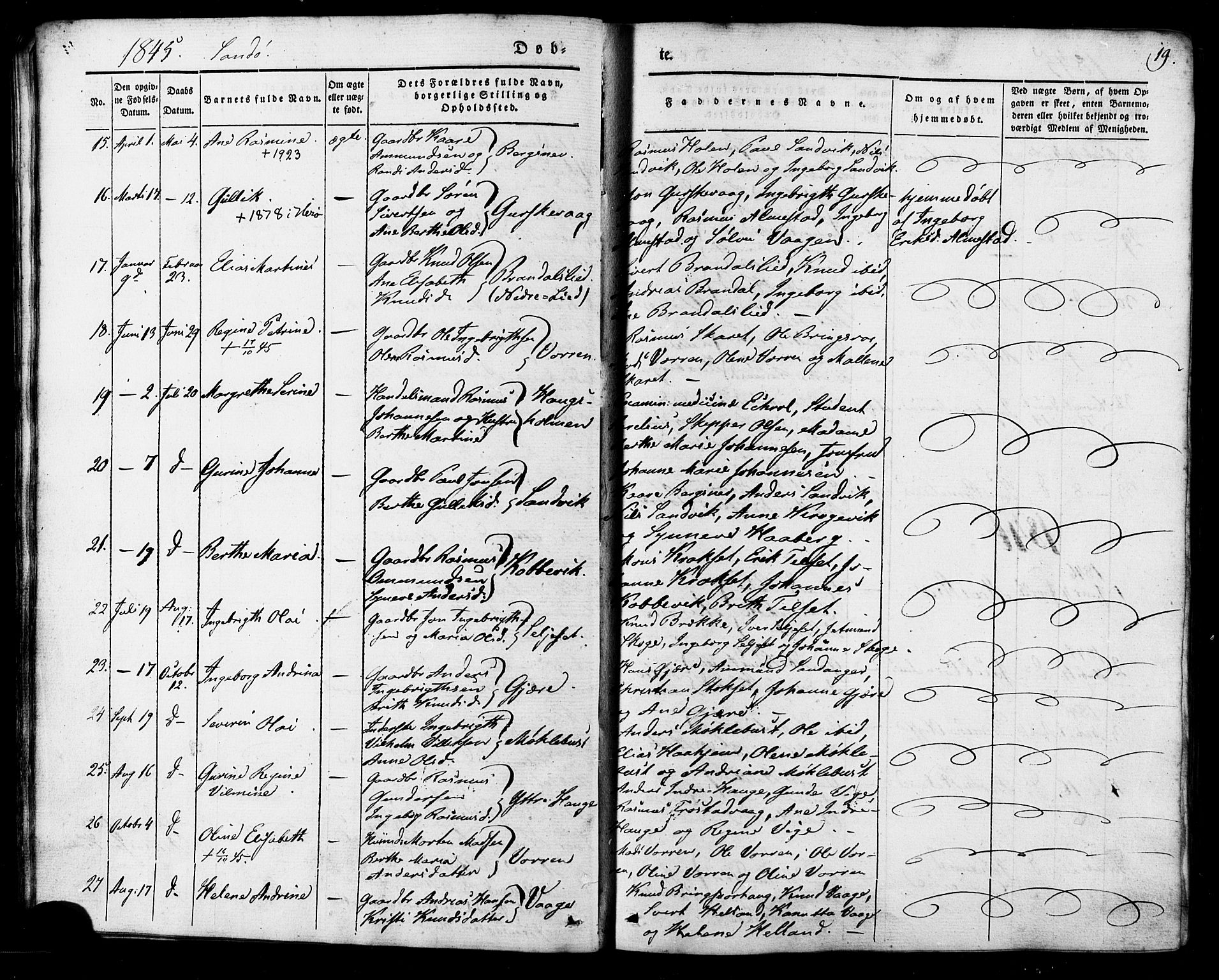 Ministerialprotokoller, klokkerbøker og fødselsregistre - Møre og Romsdal, AV/SAT-A-1454/503/L0034: Parish register (official) no. 503A02, 1841-1884, p. 19