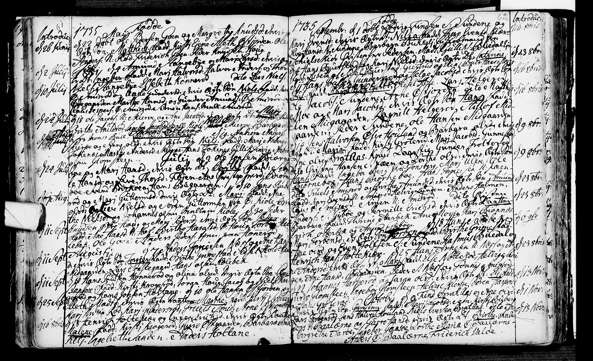 Nøtterøy kirkebøker, AV/SAKO-A-354/F/Fa/L0001: Parish register (official) no. I 1, 1686-1738, p. 61-62