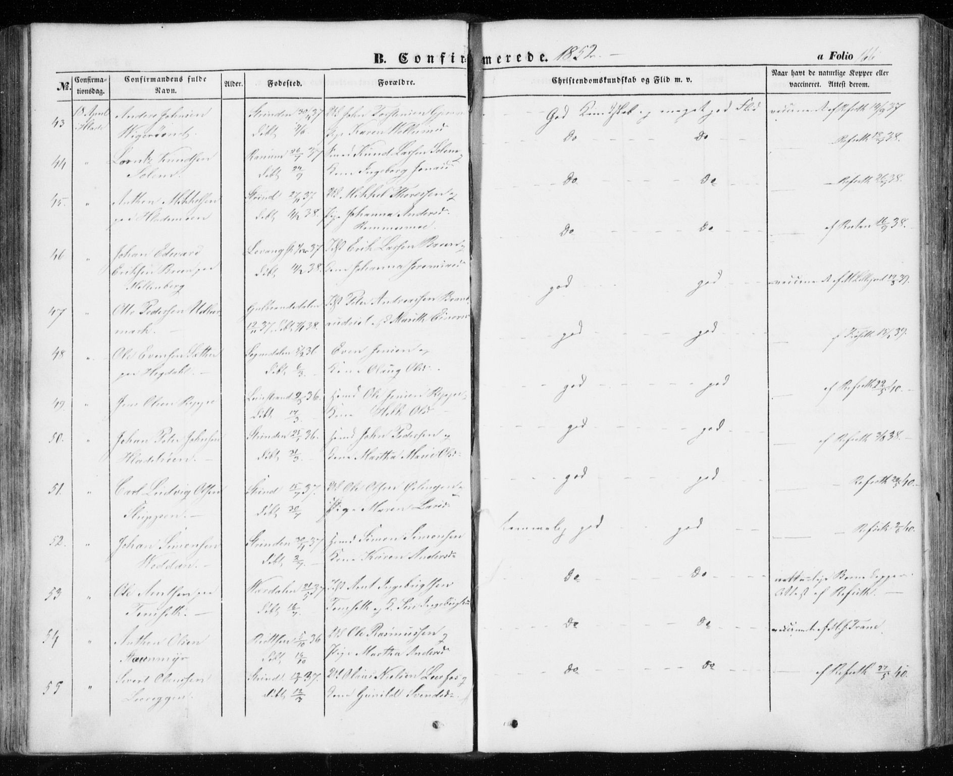 Ministerialprotokoller, klokkerbøker og fødselsregistre - Sør-Trøndelag, SAT/A-1456/606/L0291: Parish register (official) no. 606A06, 1848-1856, p. 166