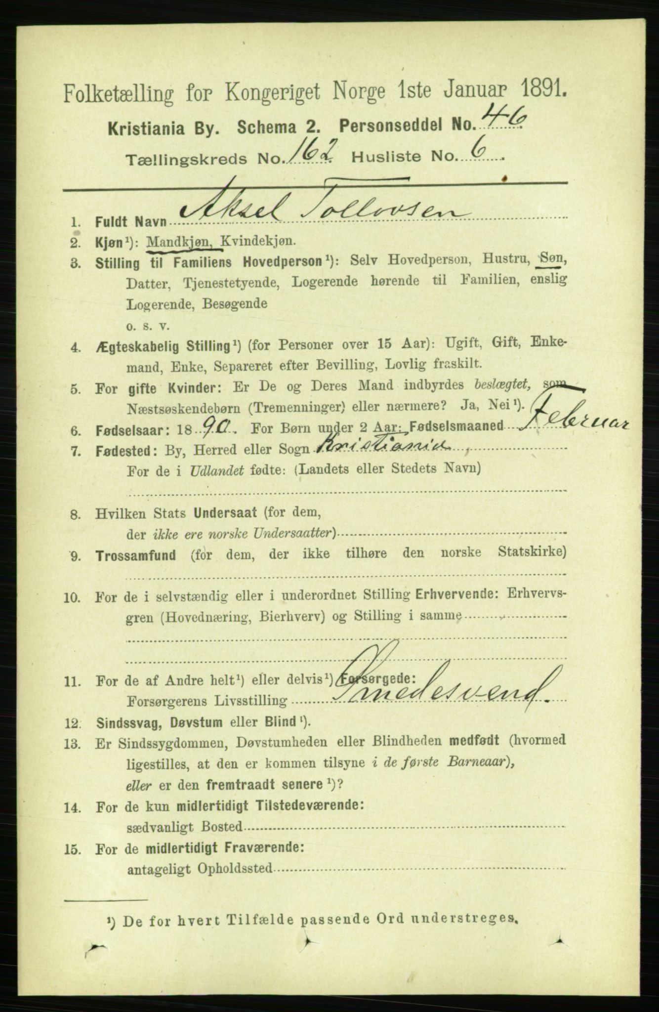 RA, 1891 census for 0301 Kristiania, 1891, p. 93060
