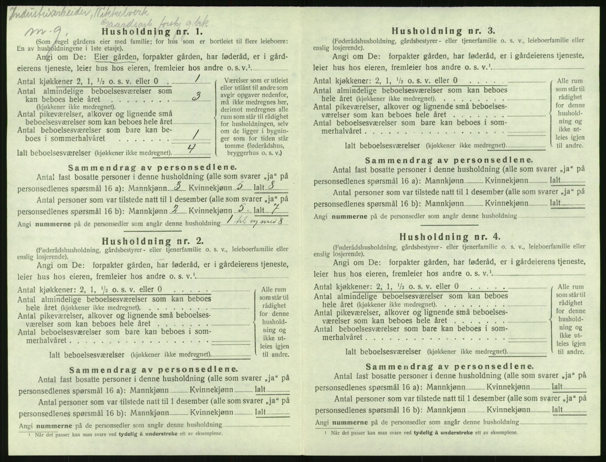 SAK, 1920 census for Mykland, 1920, p. 47
