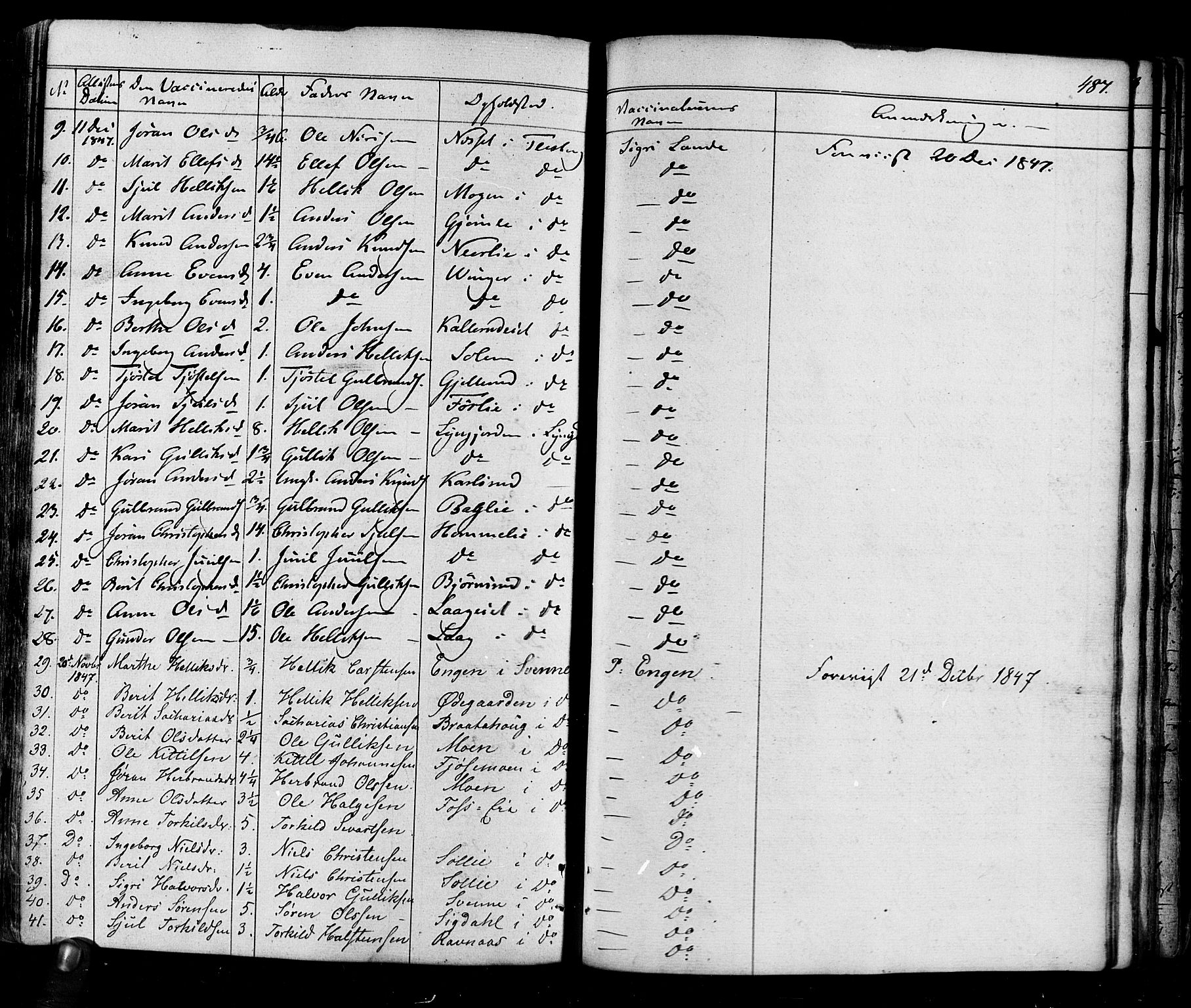 Flesberg kirkebøker, AV/SAKO-A-18/F/Fa/L0006: Parish register (official) no. I 6, 1834-1860, p. 487