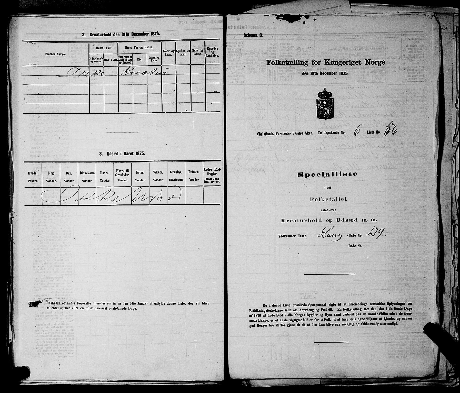 RA, 1875 census for 0218bP Østre Aker, 1875, p. 1760