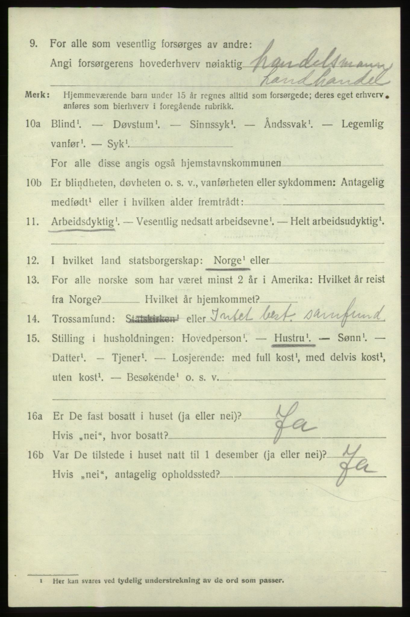 SAB, 1920 census for Moster, 1920, p. 2442