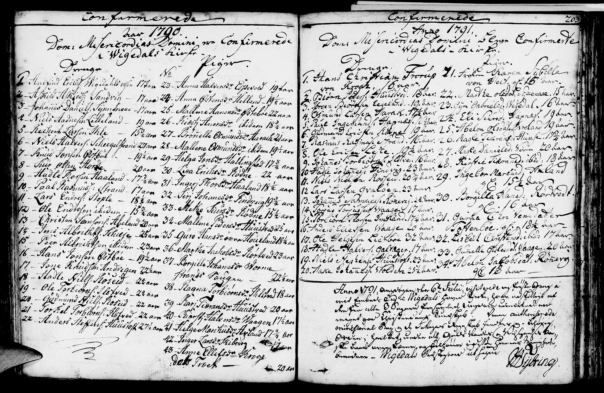 Vikedal sokneprestkontor, SAST/A-101840/01/IV: Parish register (official) no. A 2, 1779-1817, p. 203