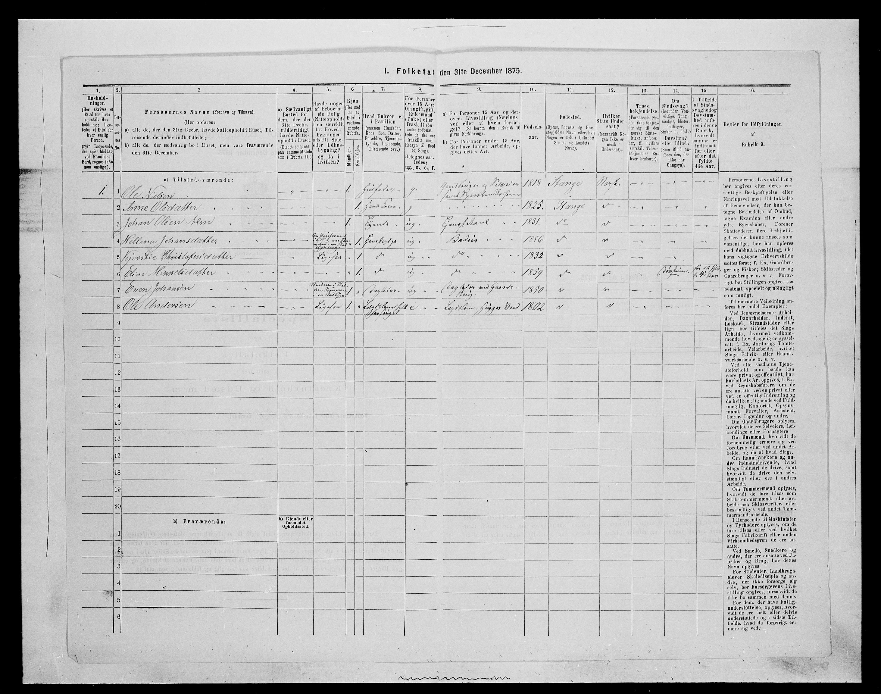 SAH, 1875 census for 0417P Stange, 1875, p. 941