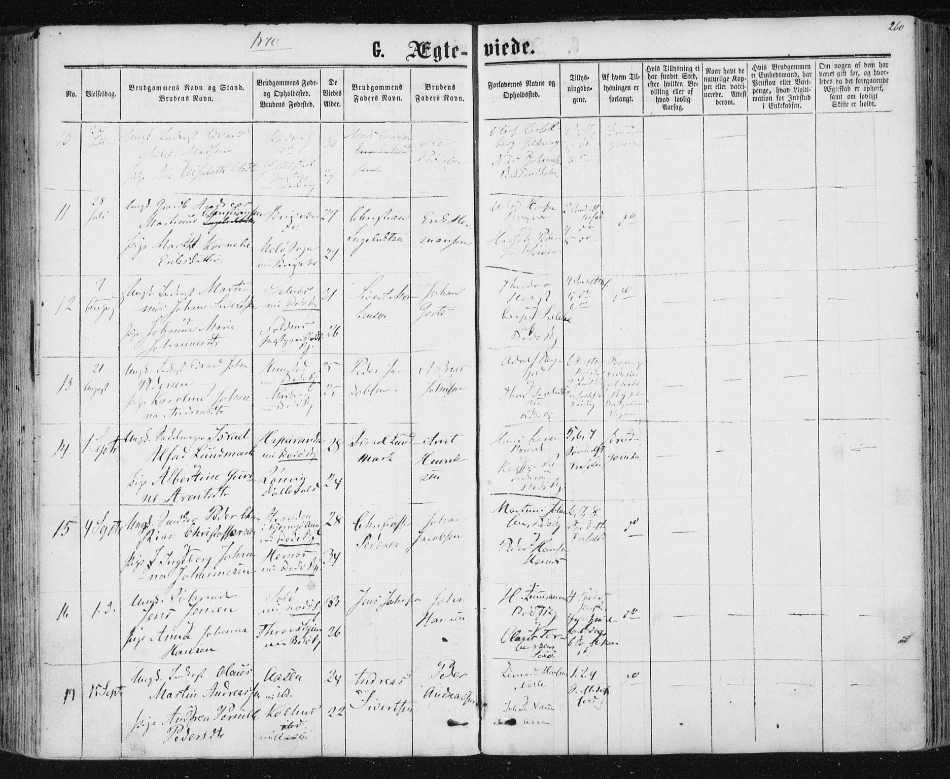 Ministerialprotokoller, klokkerbøker og fødselsregistre - Nordland, AV/SAT-A-1459/801/L0008: Parish register (official) no. 801A08, 1864-1875, p. 260