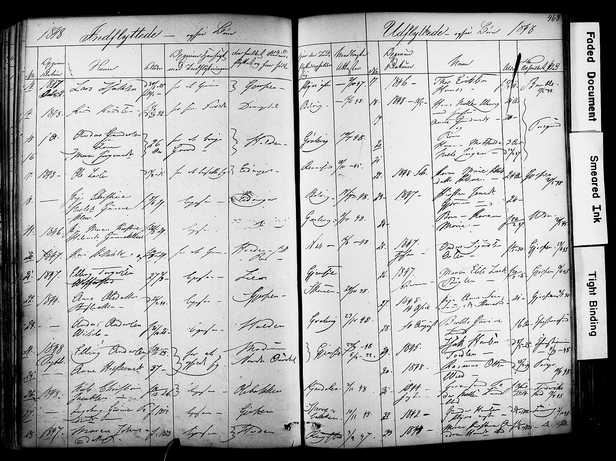 Solum kirkebøker, SAKO/A-306/F/Fa/L0006: Parish register (official) no. I 6, 1844-1855, p. 463
