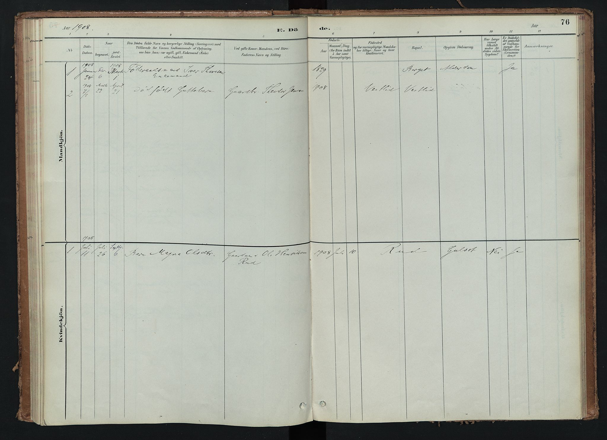 Tynset prestekontor, SAH/PREST-058/H/Ha/Haa/L0024: Parish register (official) no. 24, 1885-1916, p. 76
