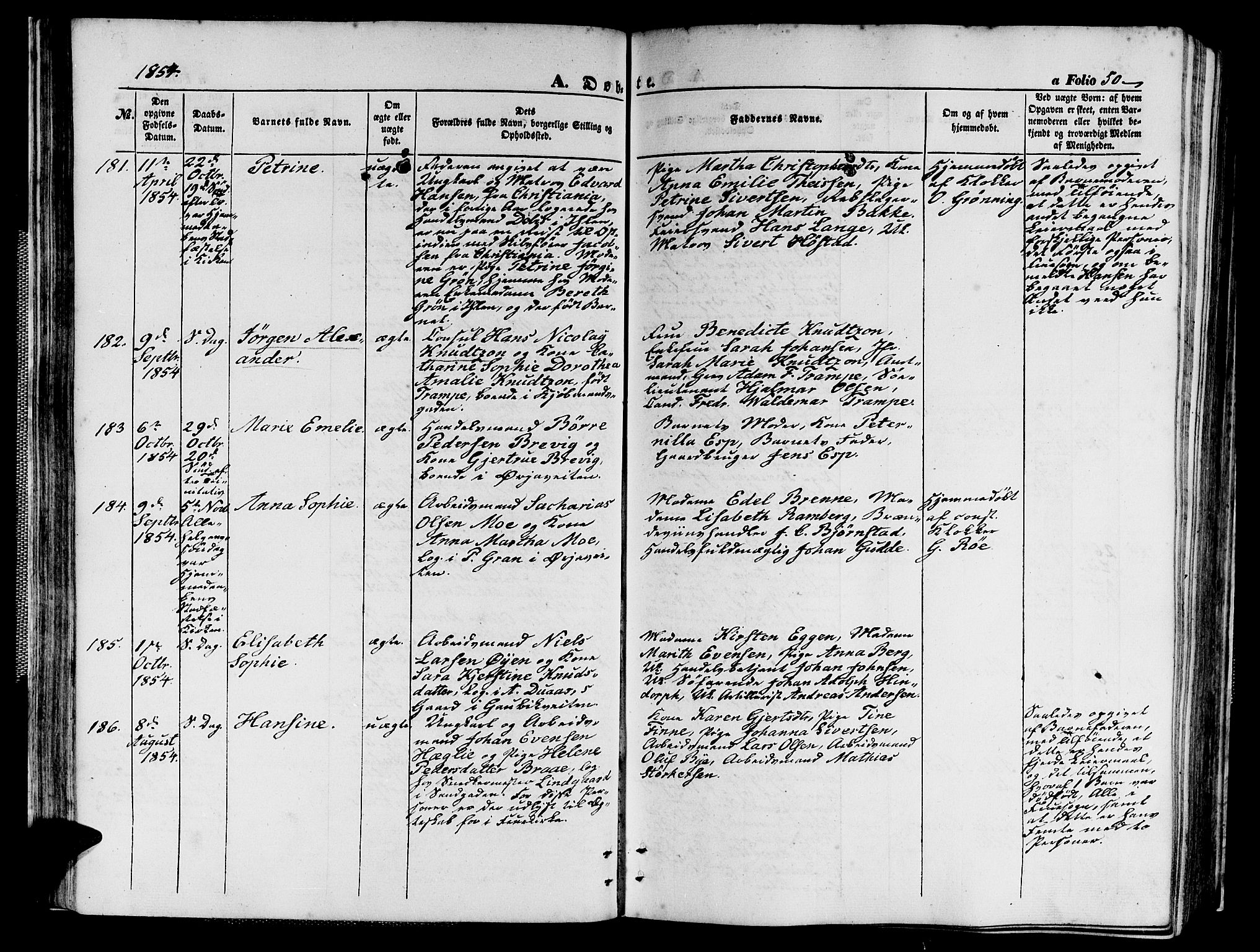 Ministerialprotokoller, klokkerbøker og fødselsregistre - Sør-Trøndelag, SAT/A-1456/602/L0138: Parish register (copy) no. 602C06, 1853-1858, p. 50