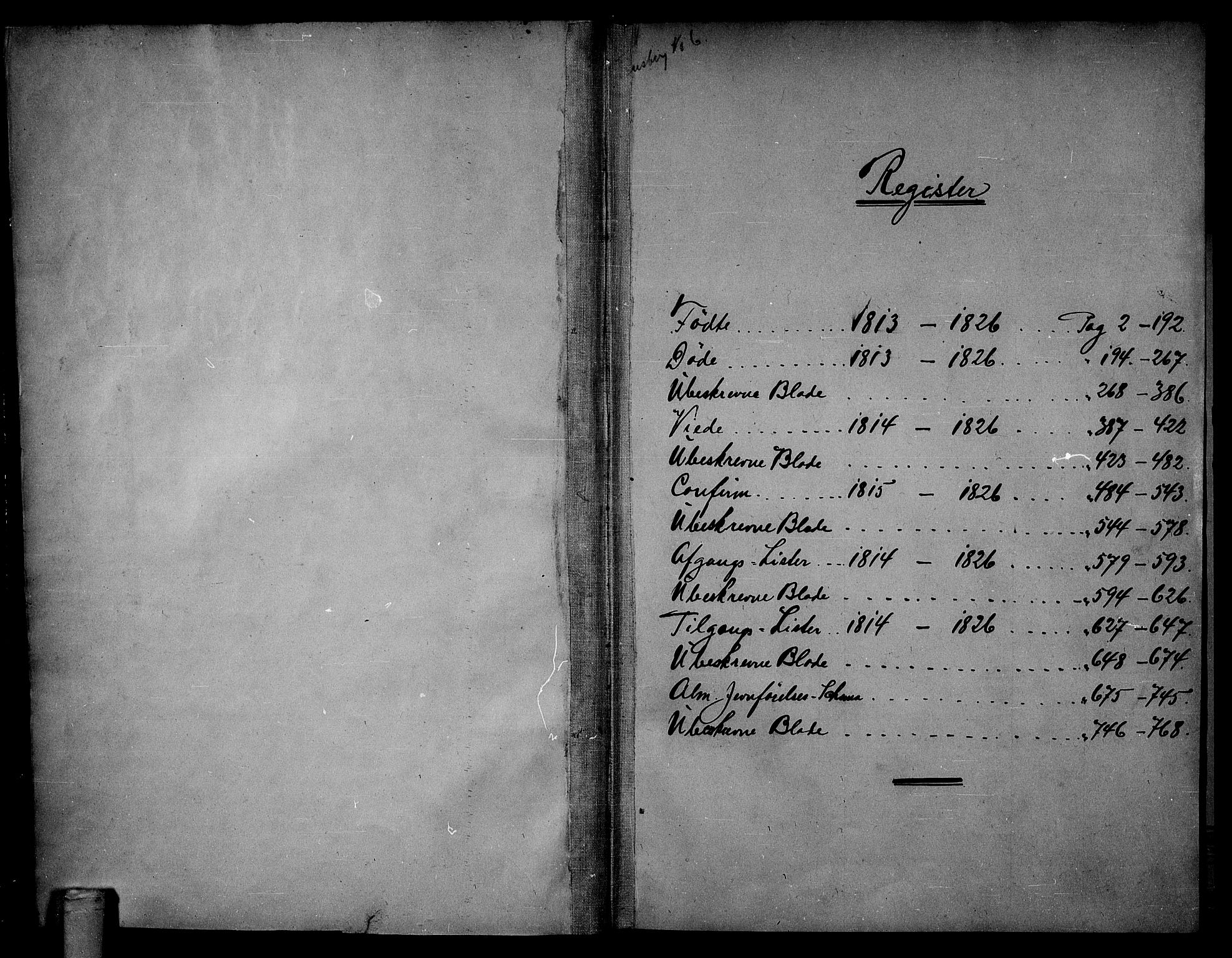 Tønsberg kirkebøker, AV/SAKO-A-330/G/Ga/L0001: Parish register (copy) no. 1, 1813-1826