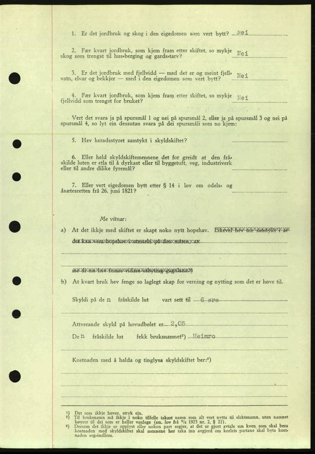 Nordre Sunnmøre sorenskriveri, AV/SAT-A-0006/1/2/2C/2Ca: Mortgage book no. A20a, 1945-1945, Diary no: : 974/1945