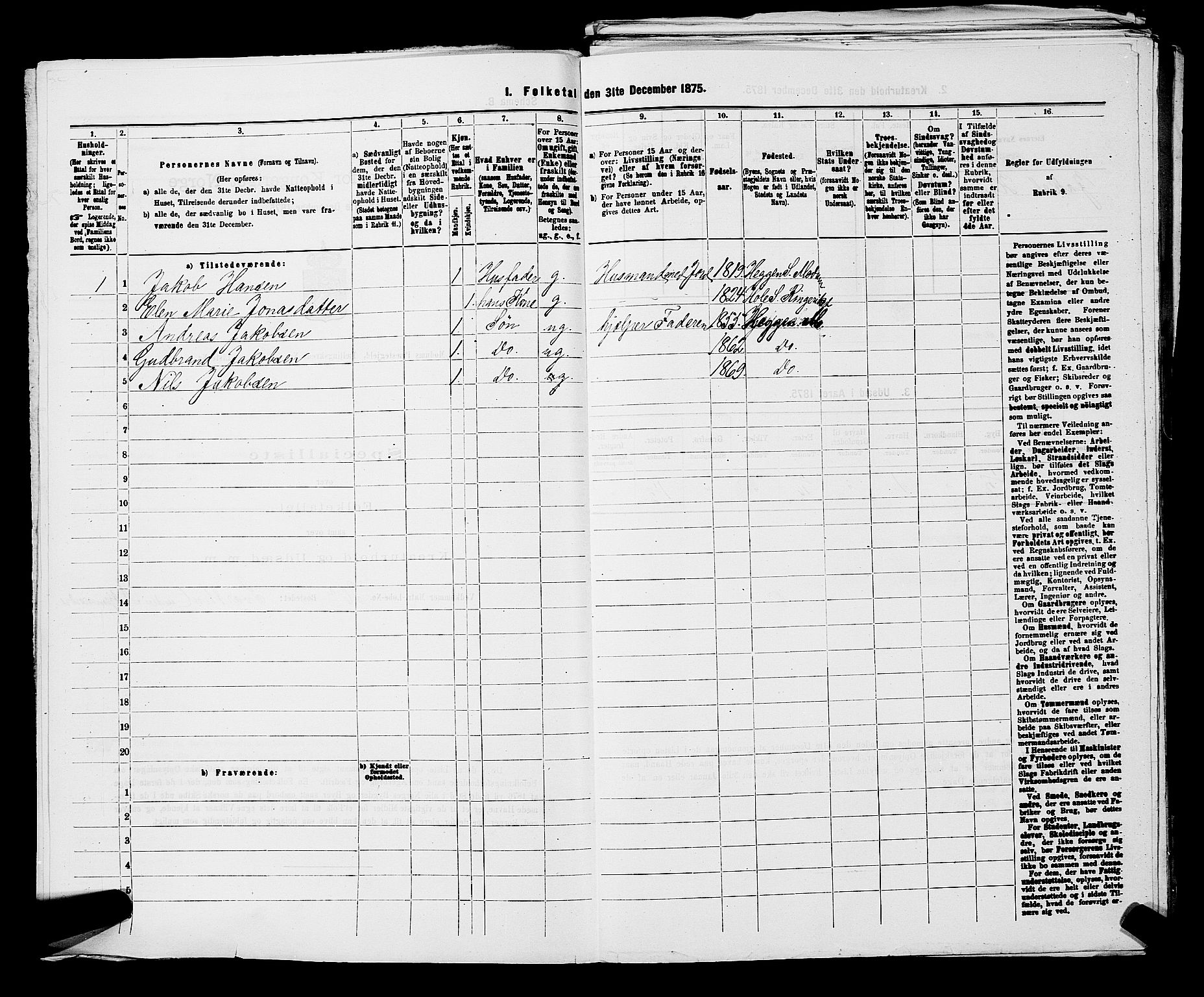 SAKO, 1875 census for 0623P Modum, 1875, p. 313