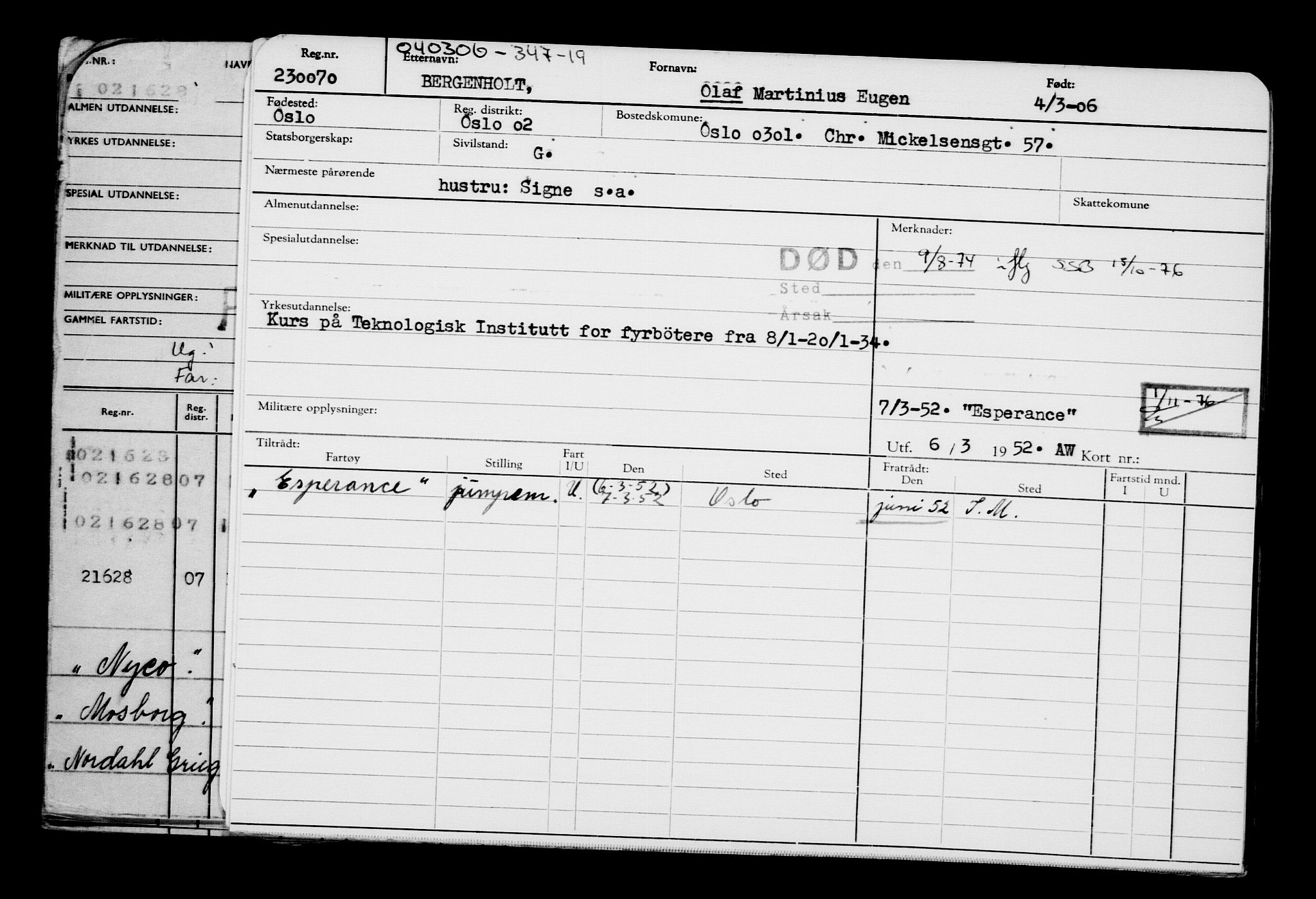 Direktoratet for sjømenn, AV/RA-S-3545/G/Gb/L0064: Hovedkort, 1906, p. 35