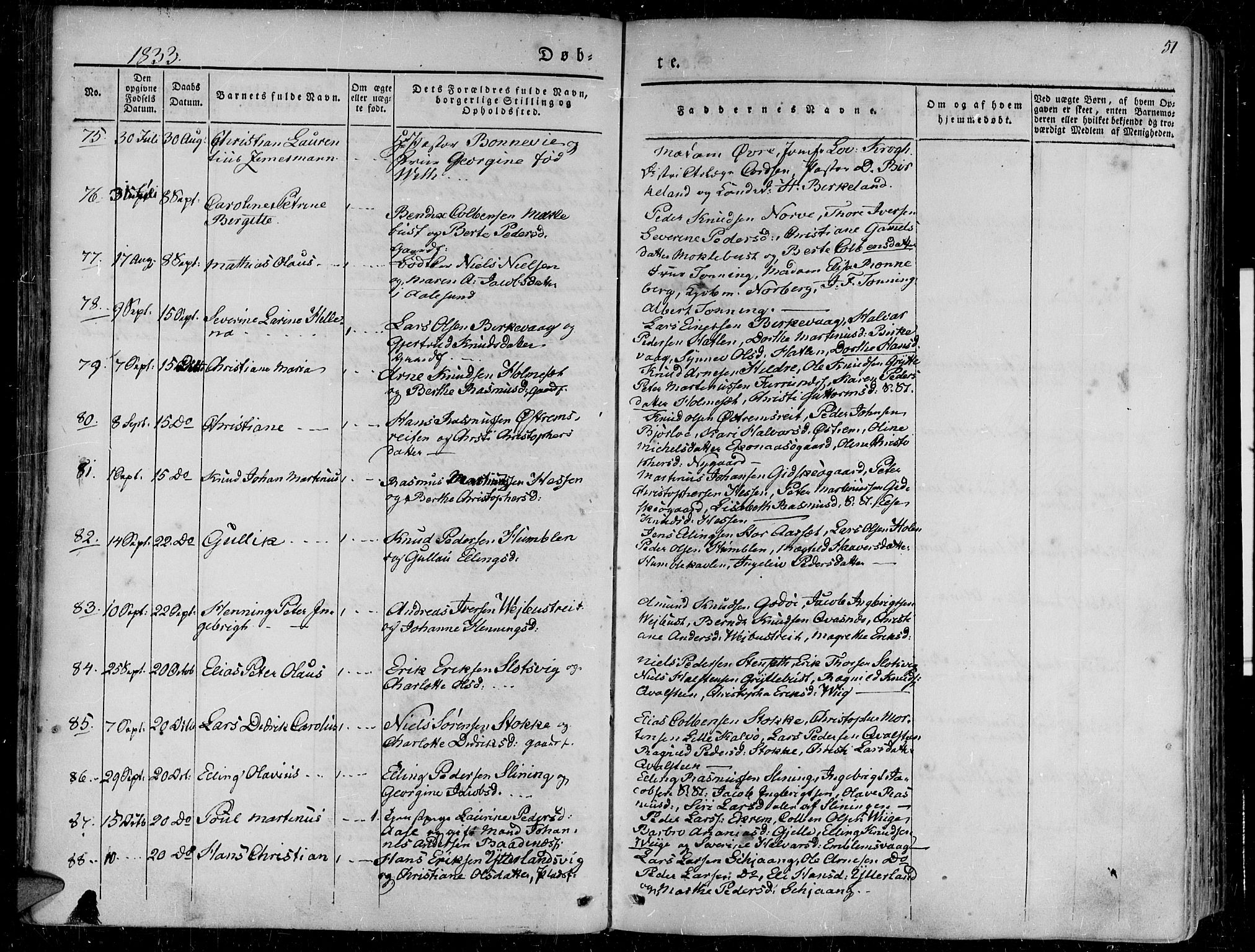 Ministerialprotokoller, klokkerbøker og fødselsregistre - Møre og Romsdal, AV/SAT-A-1454/528/L0395: Parish register (official) no. 528A06, 1828-1839, p. 51