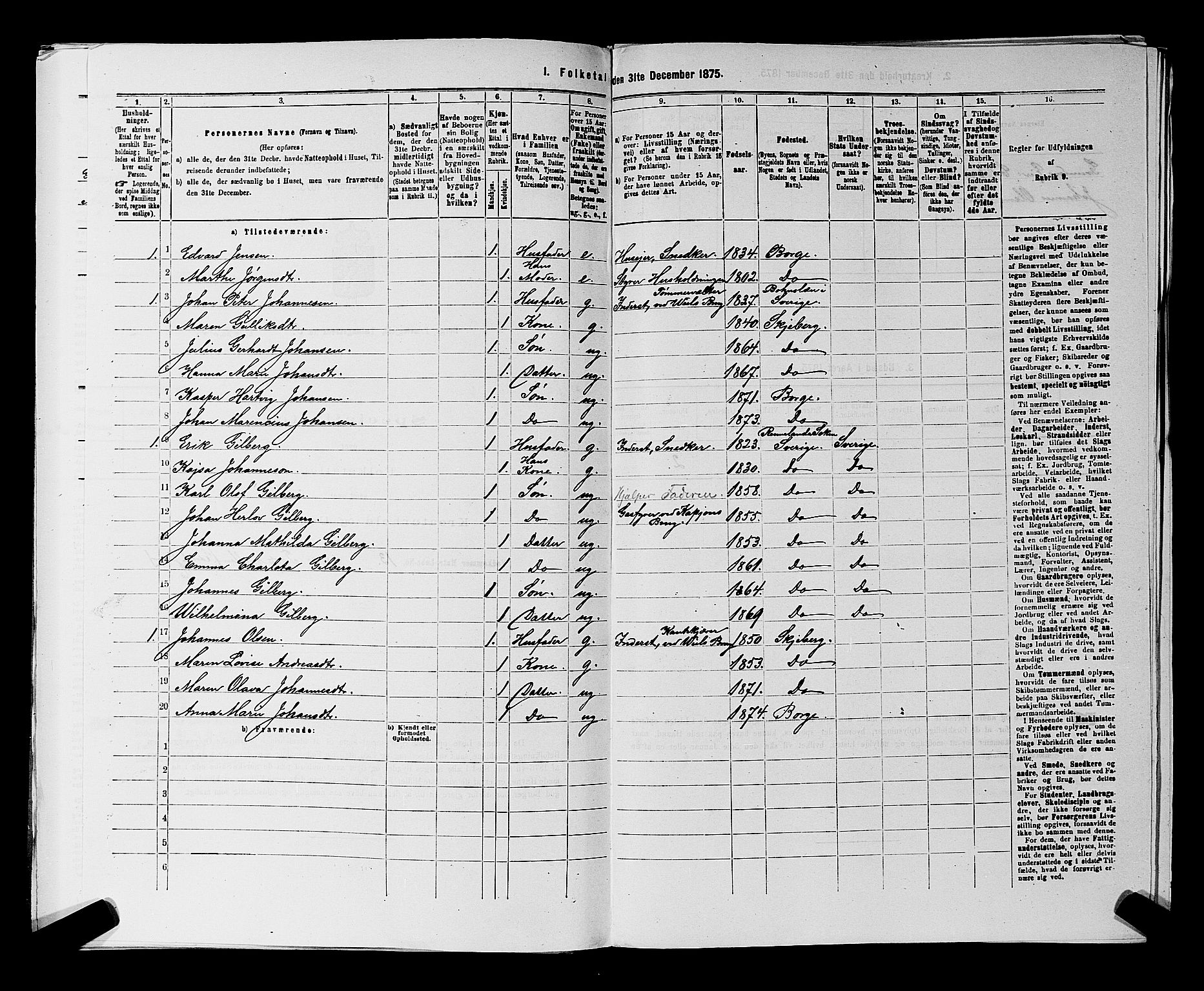 RA, 1875 census for 0113P Borge, 1875, p. 459