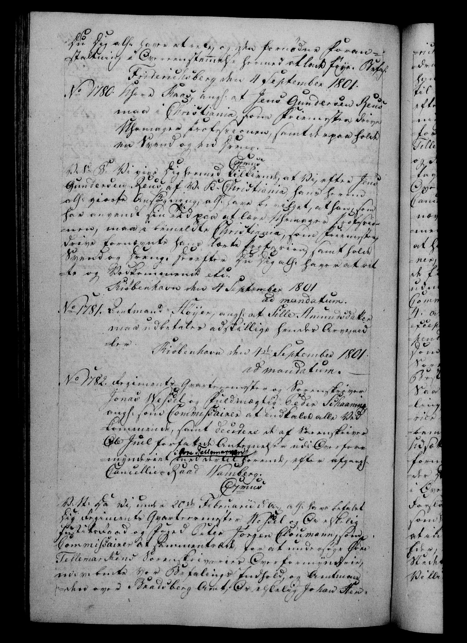 Danske Kanselli 1800-1814, RA/EA-3024/H/Hf/Hfb/Hfba/L0001: Registranter, 1800-1801, p. 424b
