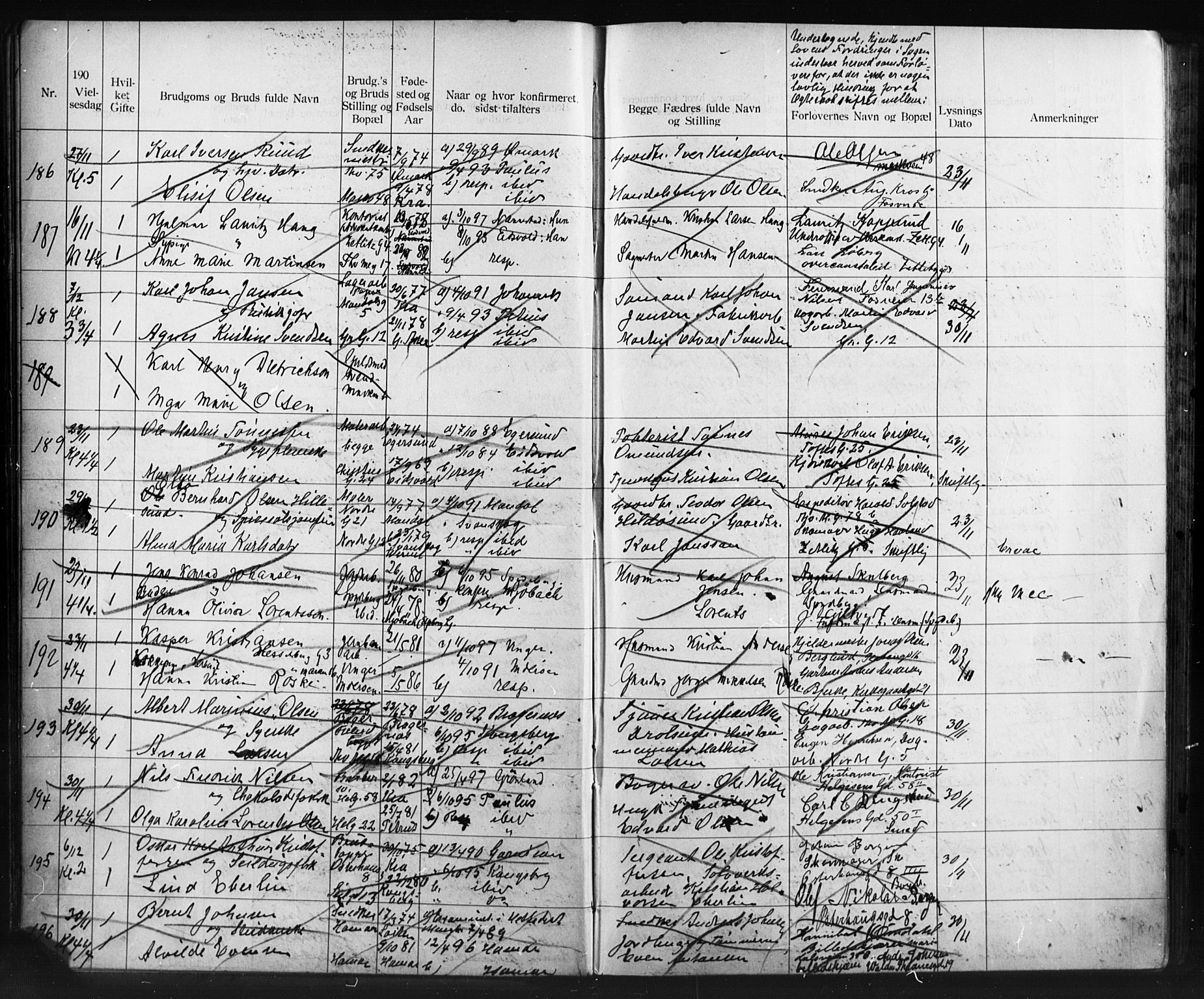 Paulus prestekontor Kirkebøker, AV/SAO-A-10871/H/Ha/L0001: Banns register no. 1, 1902-1914