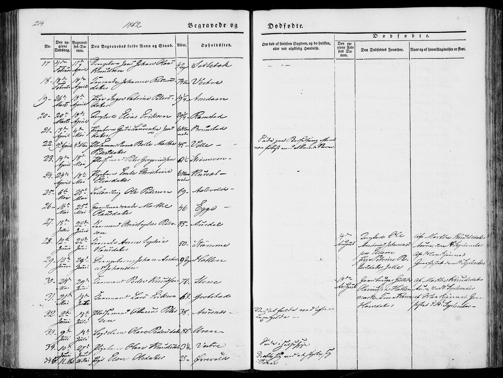 Ministerialprotokoller, klokkerbøker og fødselsregistre - Møre og Romsdal, AV/SAT-A-1454/522/L0313: Parish register (official) no. 522A08, 1852-1862, p. 214