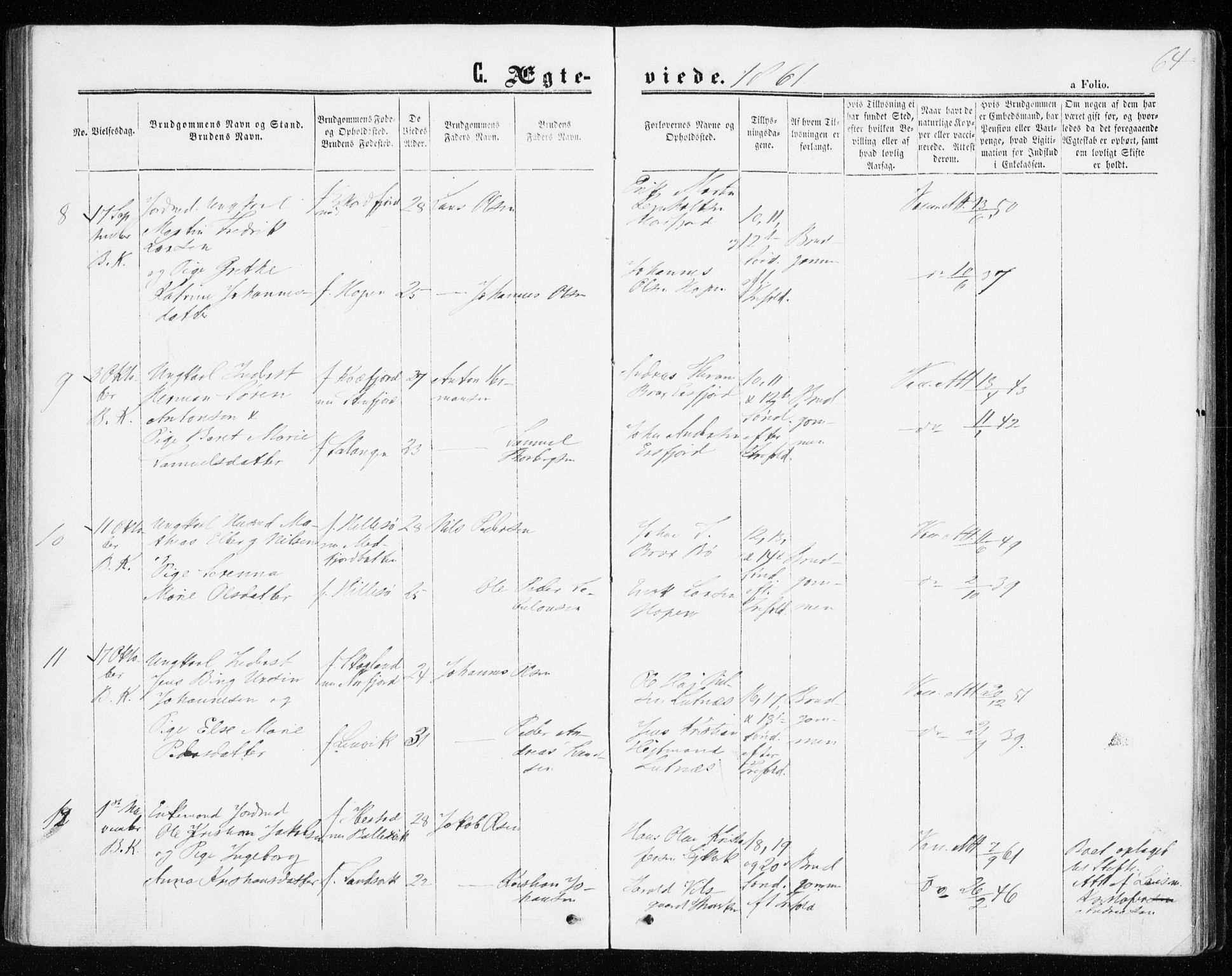 Berg sokneprestkontor, SATØ/S-1318/G/Ga/Gaa/L0002kirke: Parish register (official) no. 2, 1860-1872, p. 64