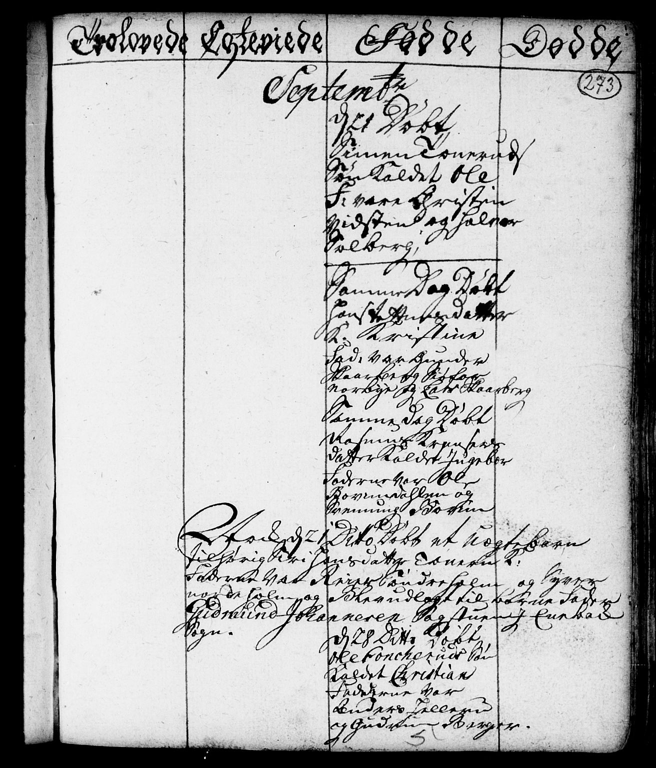 Spydeberg prestekontor Kirkebøker, AV/SAO-A-10924/F/Fa/L0001: Parish register (official) no. I 1, 1696-1738, p. 273