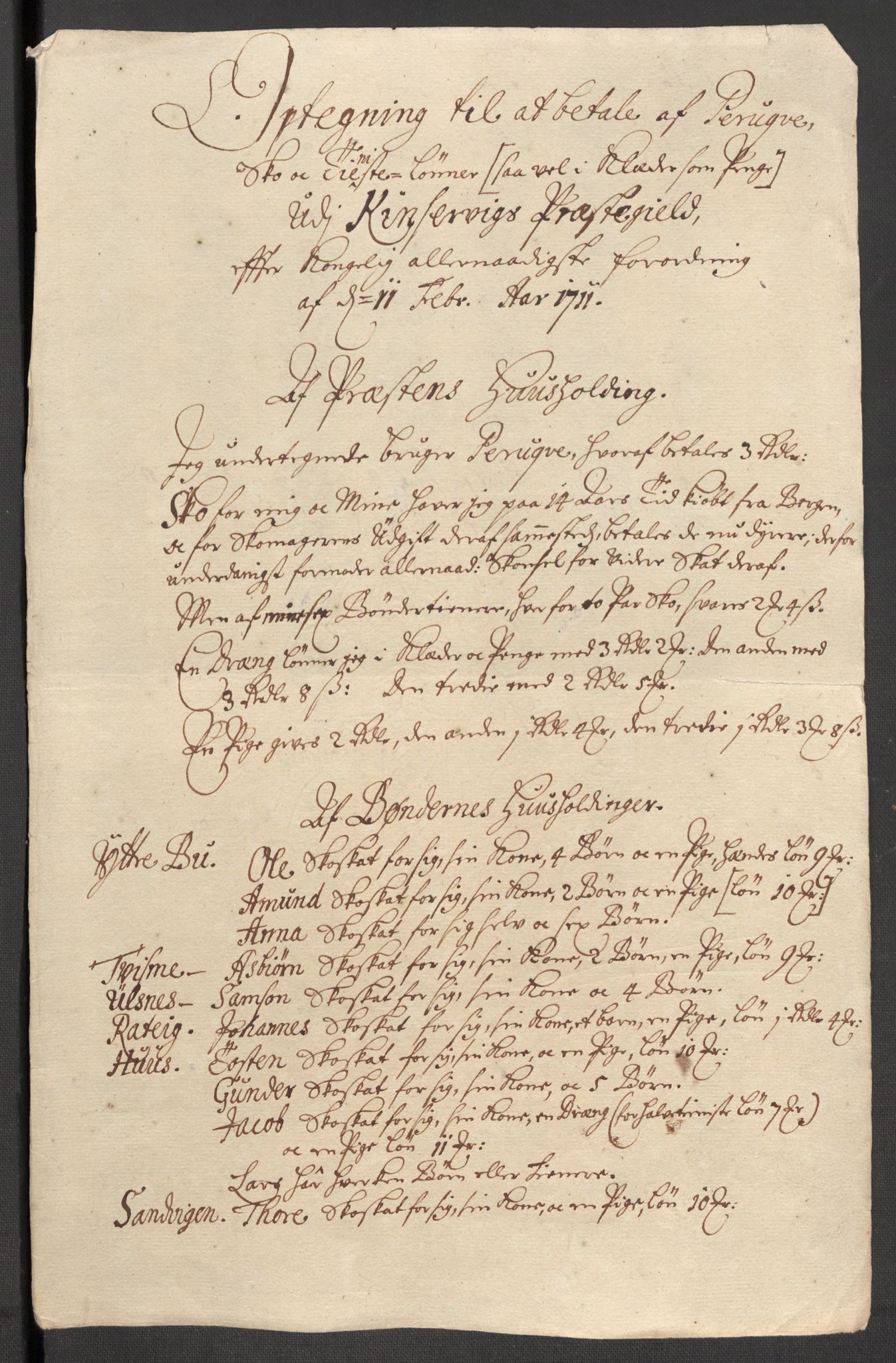 Rentekammeret inntil 1814, Reviderte regnskaper, Fogderegnskap, AV/RA-EA-4092/R48/L2987: Fogderegnskap Sunnhordland og Hardanger, 1711, p. 658