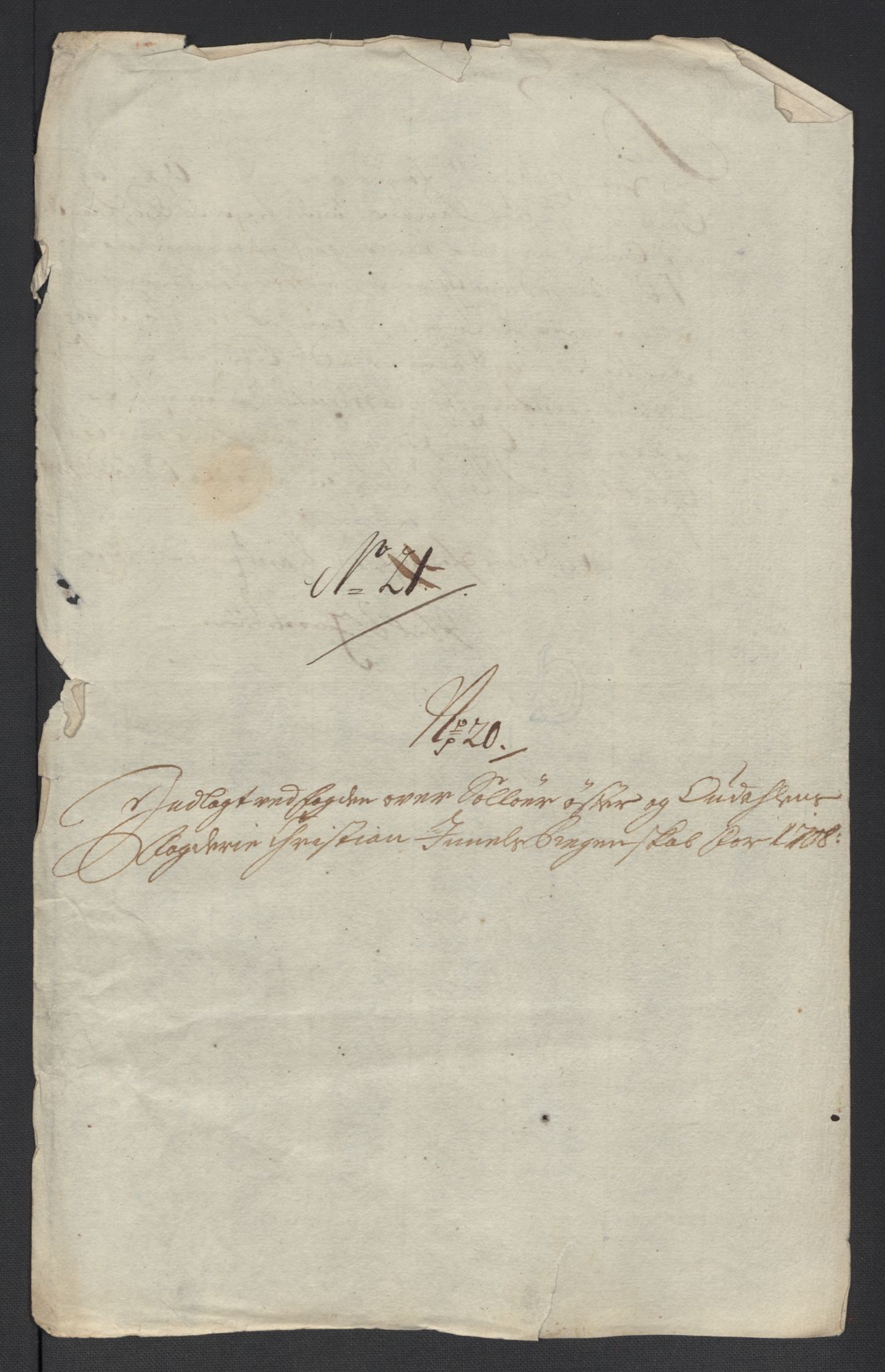 Rentekammeret inntil 1814, Reviderte regnskaper, Fogderegnskap, AV/RA-EA-4092/R13/L0845: Fogderegnskap Solør, Odal og Østerdal, 1708, p. 261