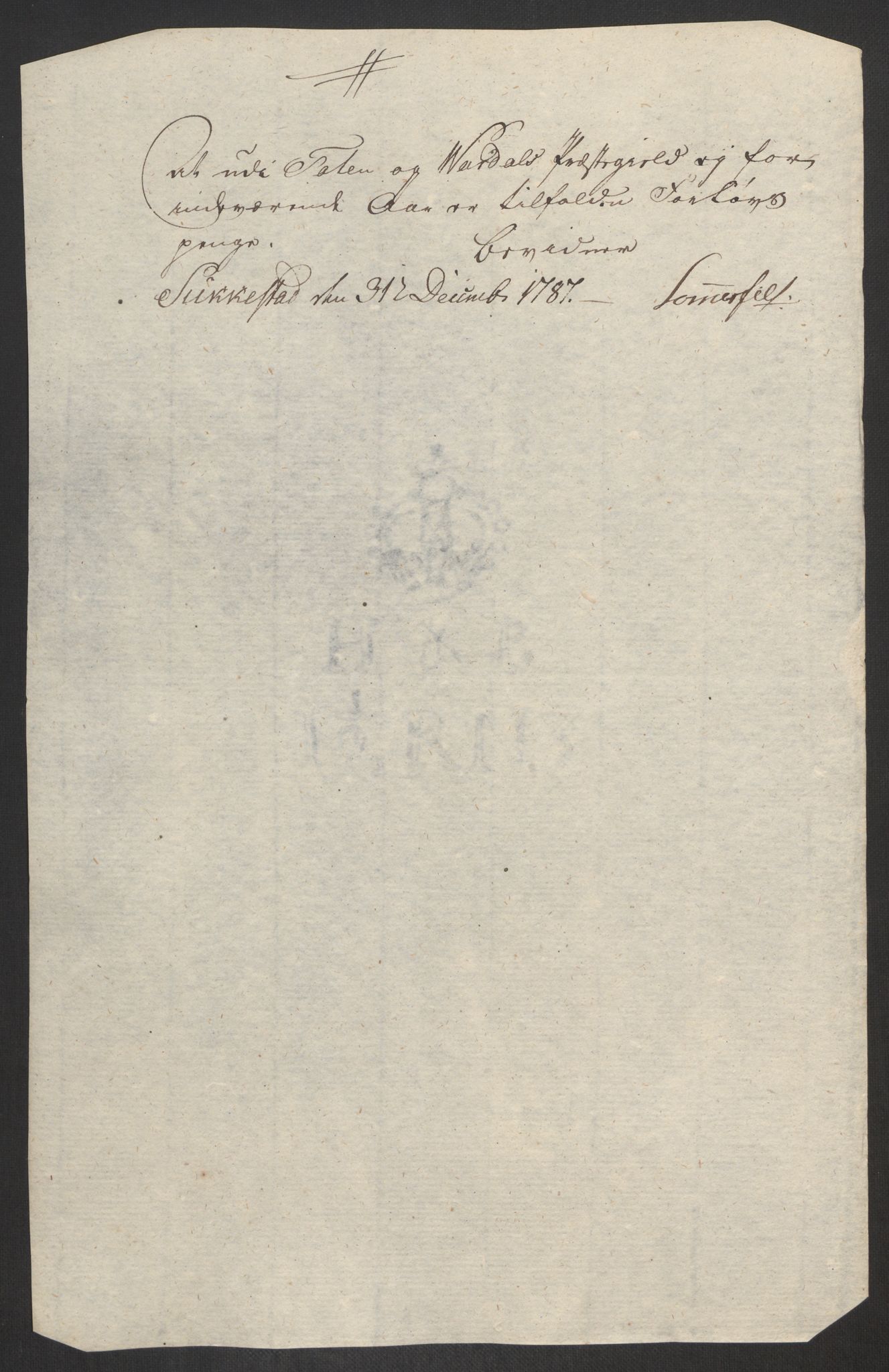 Rentekammeret inntil 1814, Reviderte regnskaper, Fogderegnskap, AV/RA-EA-4092/R19/L1374: Fogderegnskap Toten, Hadeland og Vardal, 1787, p. 110