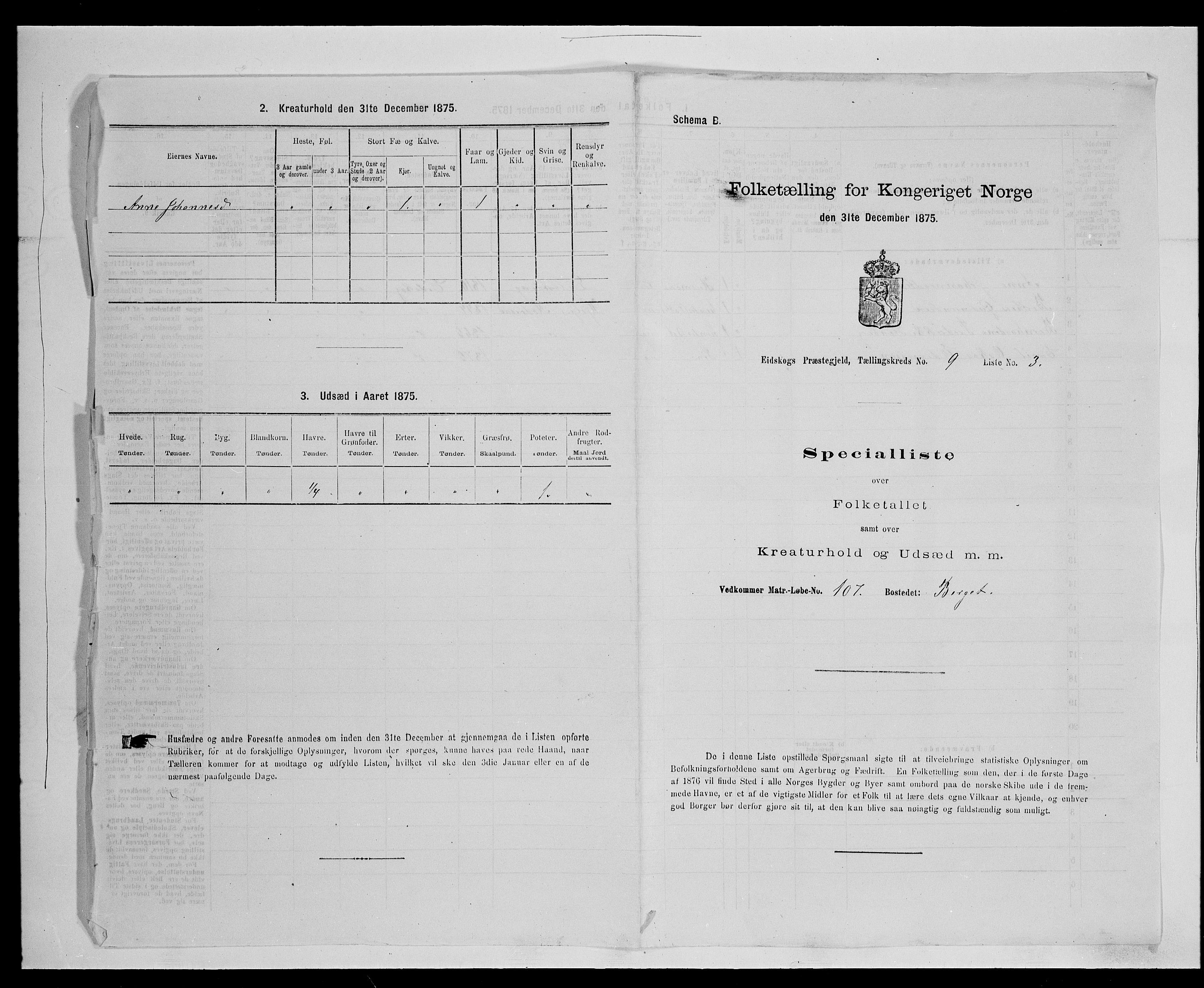 SAH, 1875 census for 0420P Eidskog, 1875, p. 1522