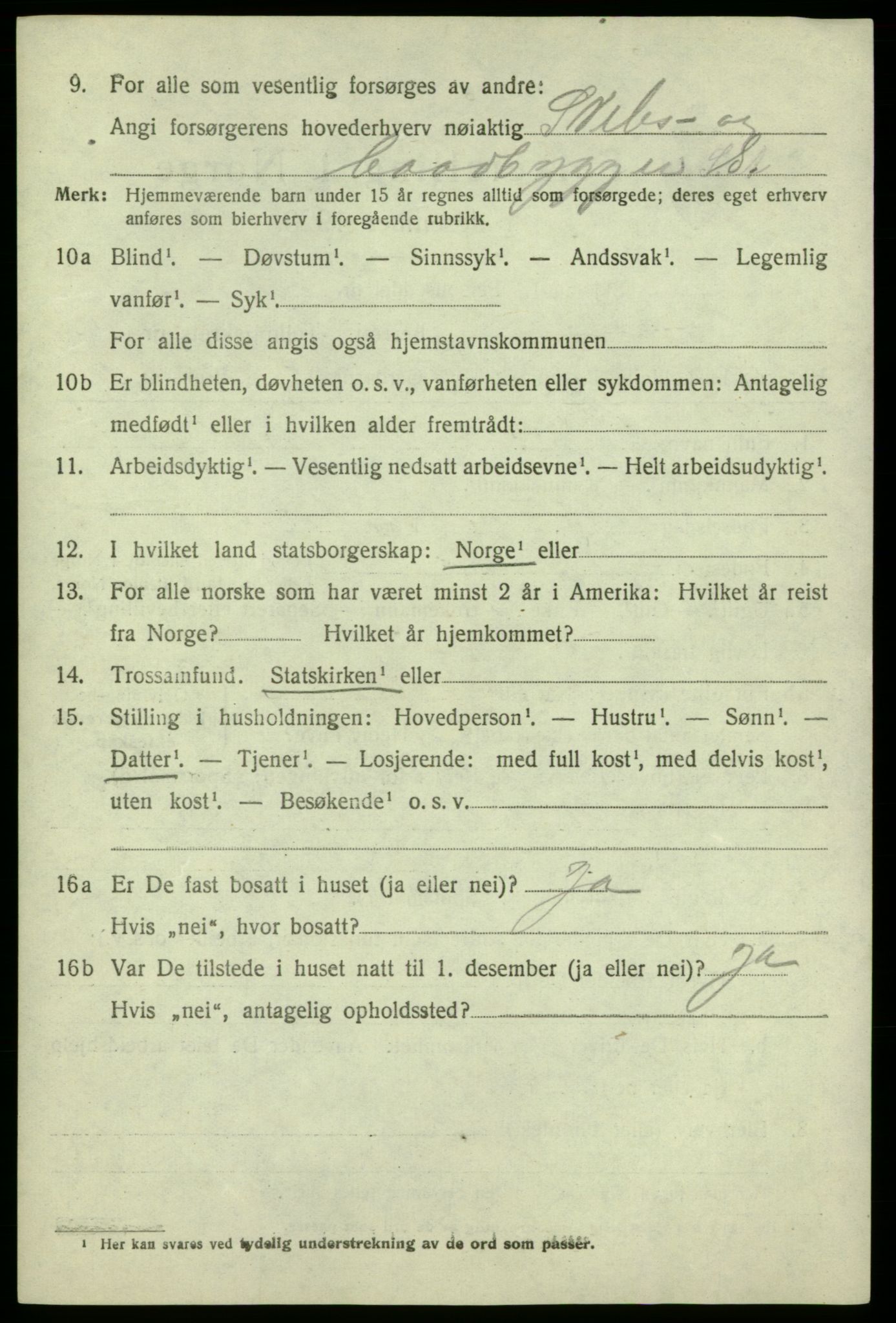 SAB, 1920 census for Jondal, 1920, p. 967