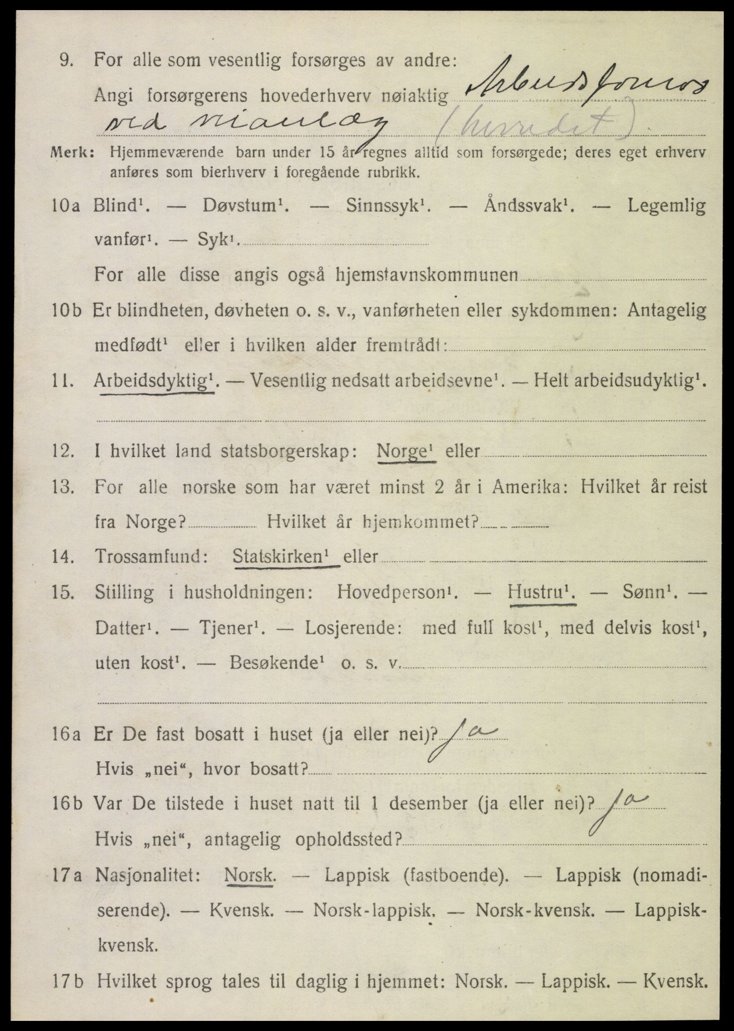 SAT, 1920 census for Hemnes, 1920, p. 5943