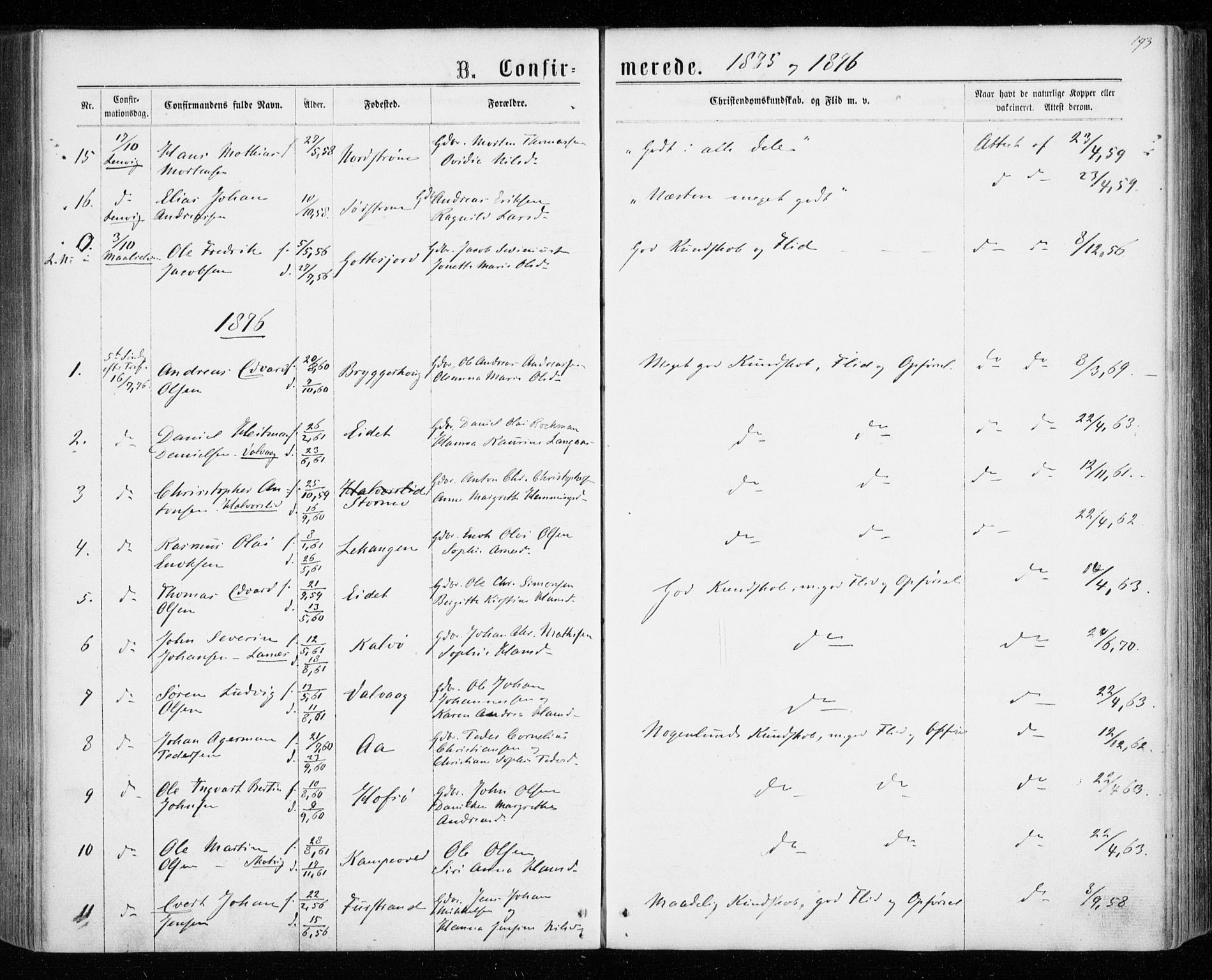 Tranøy sokneprestkontor, AV/SATØ-S-1313/I/Ia/Iaa/L0008kirke: Parish register (official) no. 8, 1867-1877, p. 193