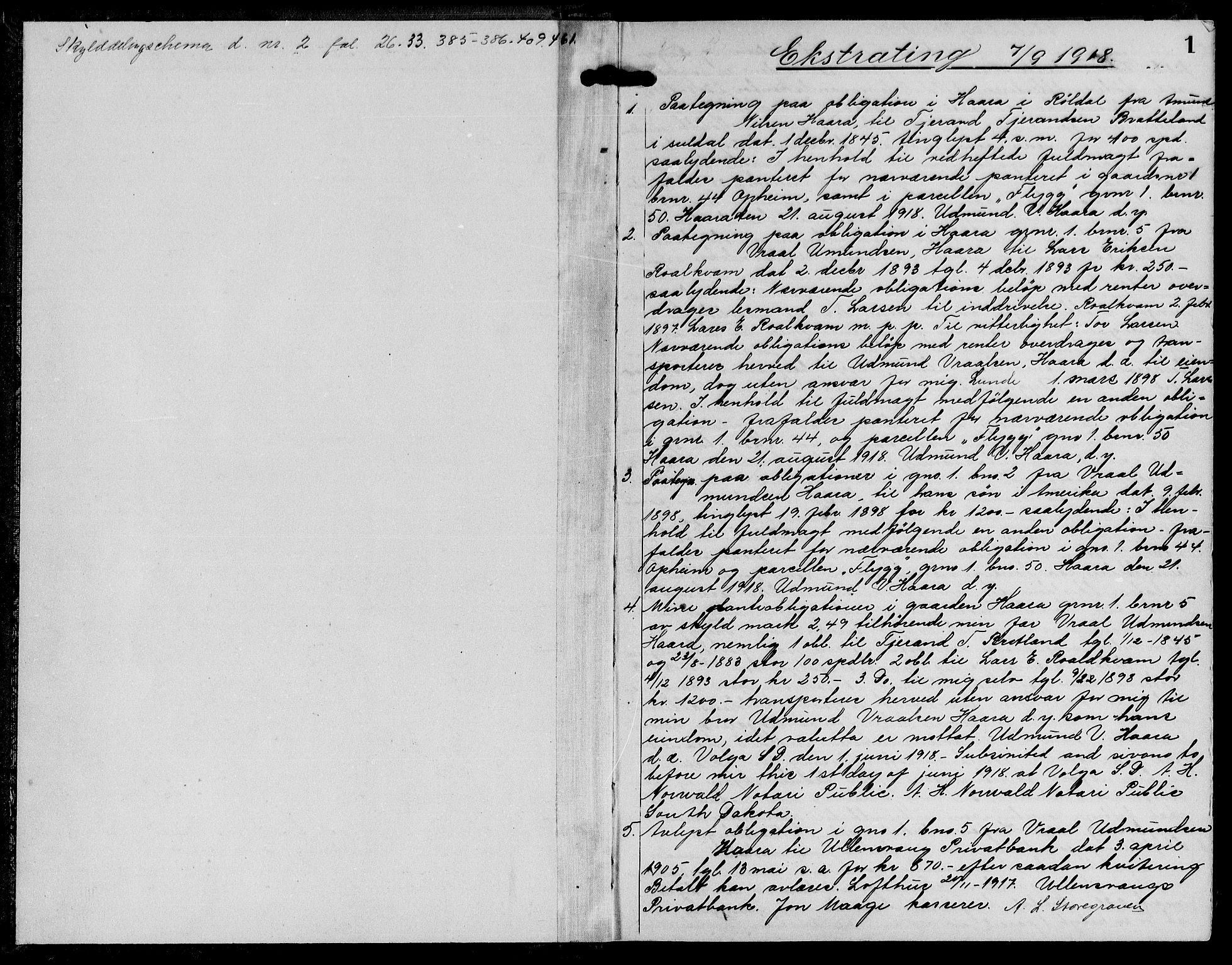 Hardanger sorenskriver, AV/SAB-A-2101/G/Ge/Geb/L0001: Mortgage book no. II.E.c.1, 1918-1920, p. 0-1