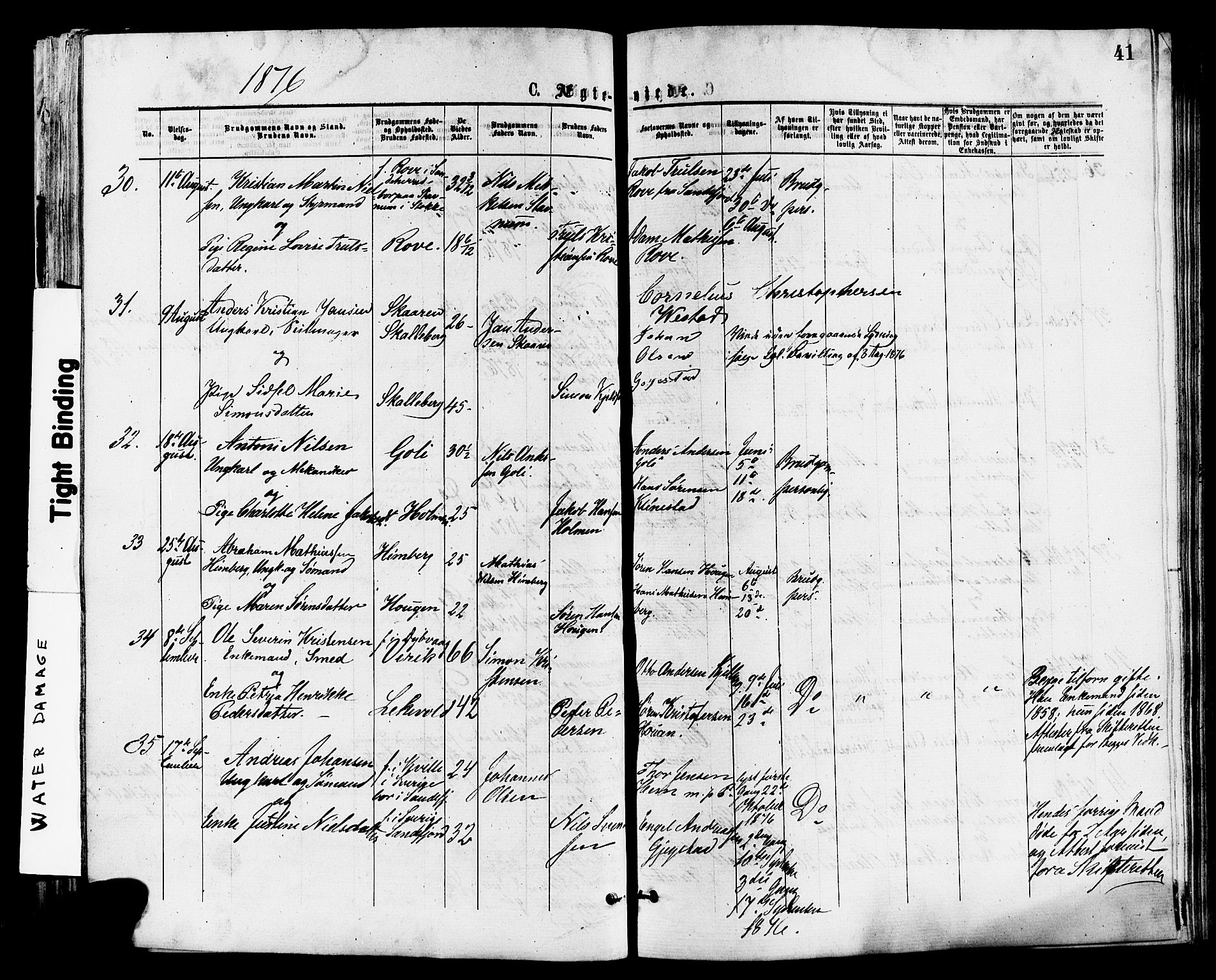 Sandar kirkebøker, SAKO/A-243/F/Fa/L0011: Parish register (official) no. 11, 1872-1882, p. 41