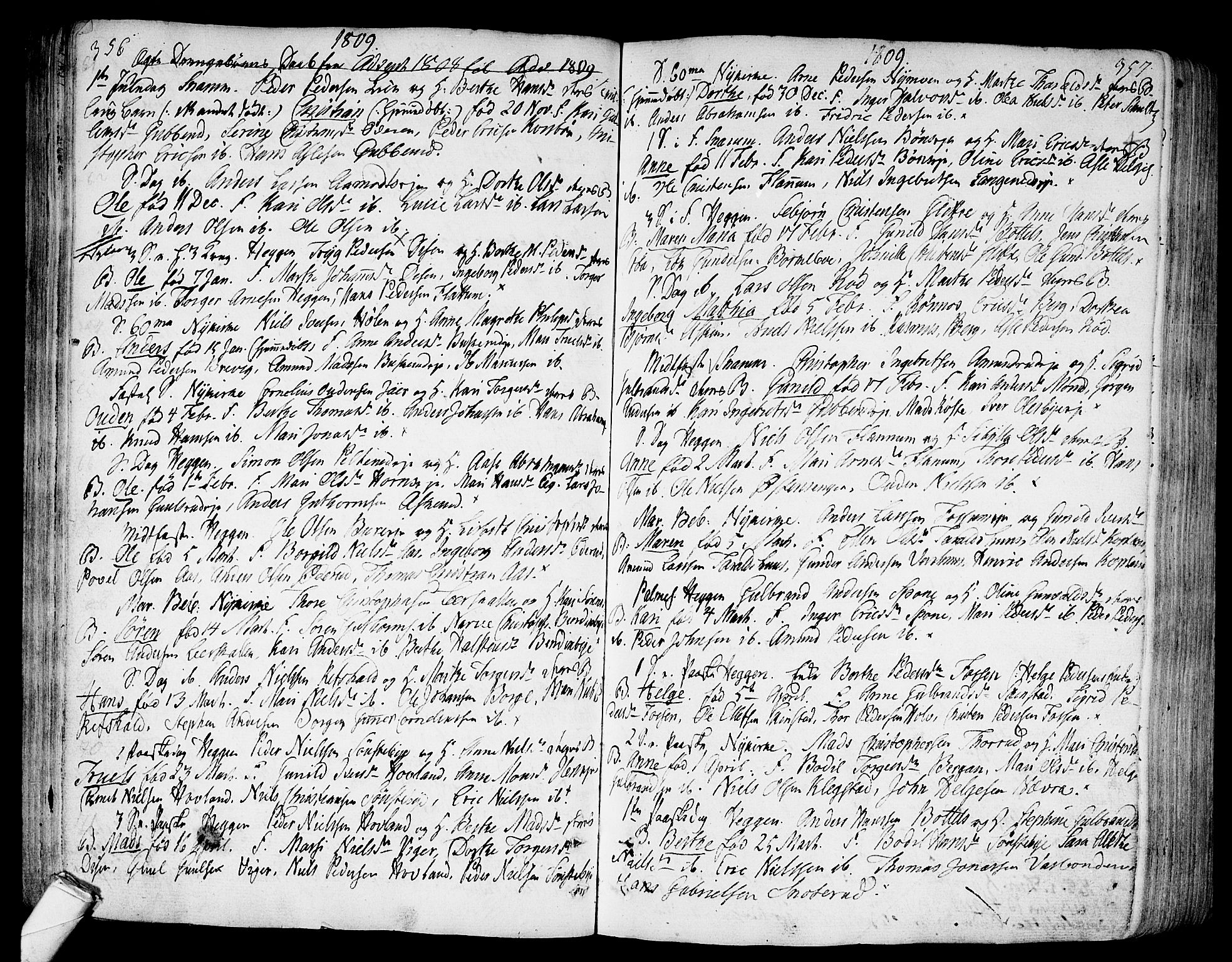 Modum kirkebøker, SAKO/A-234/F/Fa/L0003: Parish register (official) no. 3, 1783-1819, p. 356-357