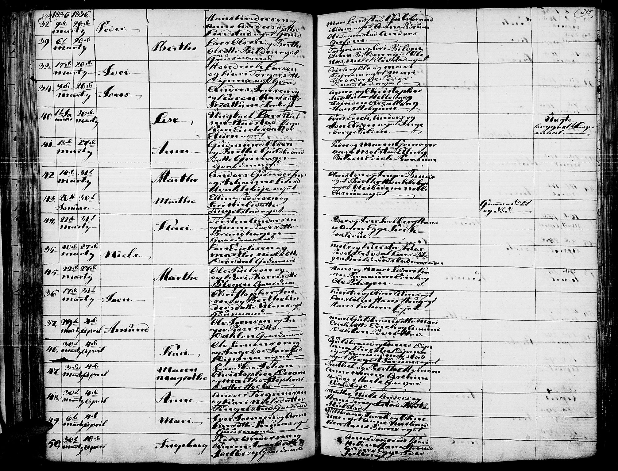 Gran prestekontor, AV/SAH-PREST-112/H/Ha/Haa/L0010: Parish register (official) no. 10, 1824-1842, p. 294-295