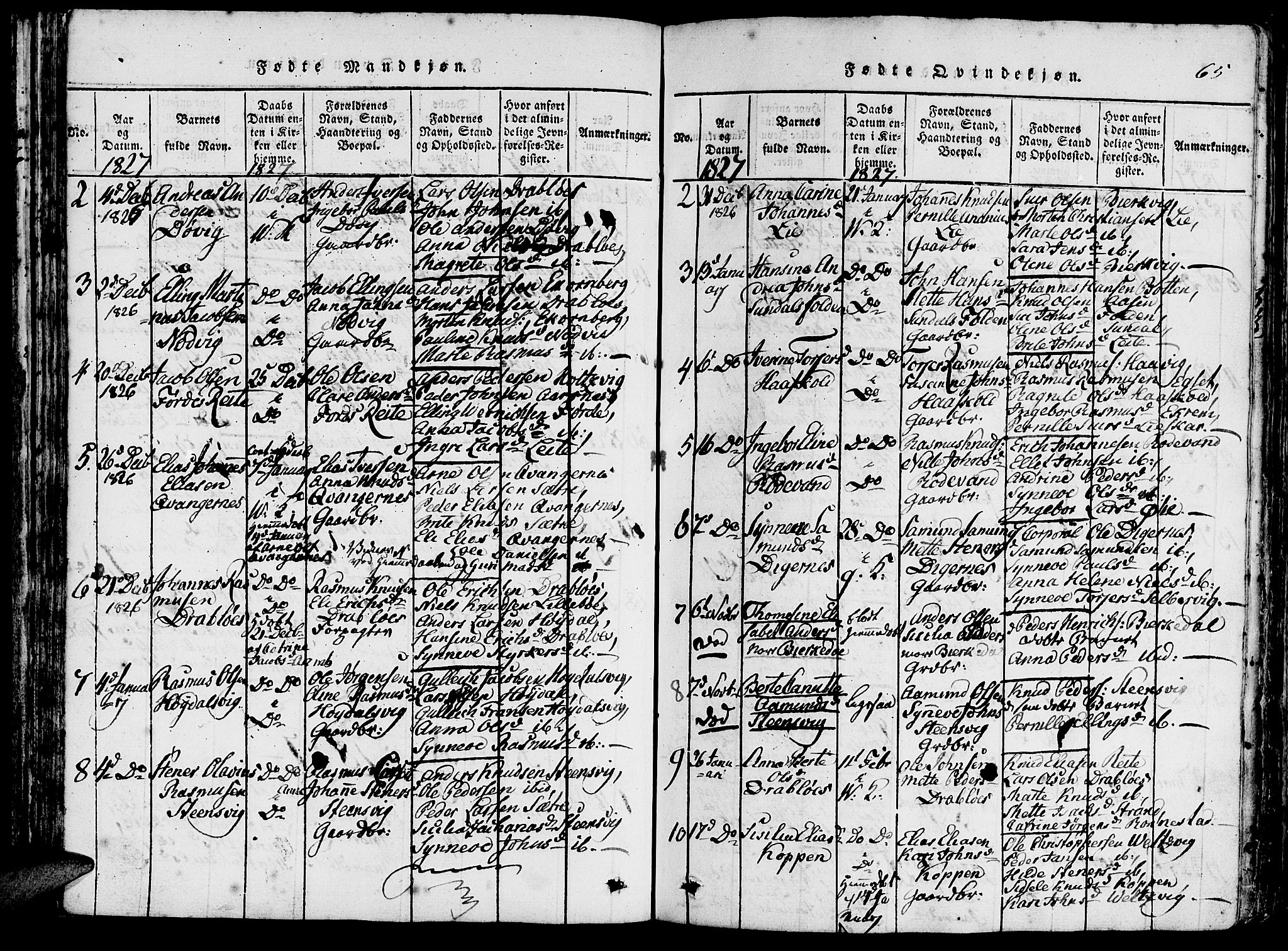 Ministerialprotokoller, klokkerbøker og fødselsregistre - Møre og Romsdal, AV/SAT-A-1454/511/L0138: Parish register (official) no. 511A05, 1817-1832, p. 65