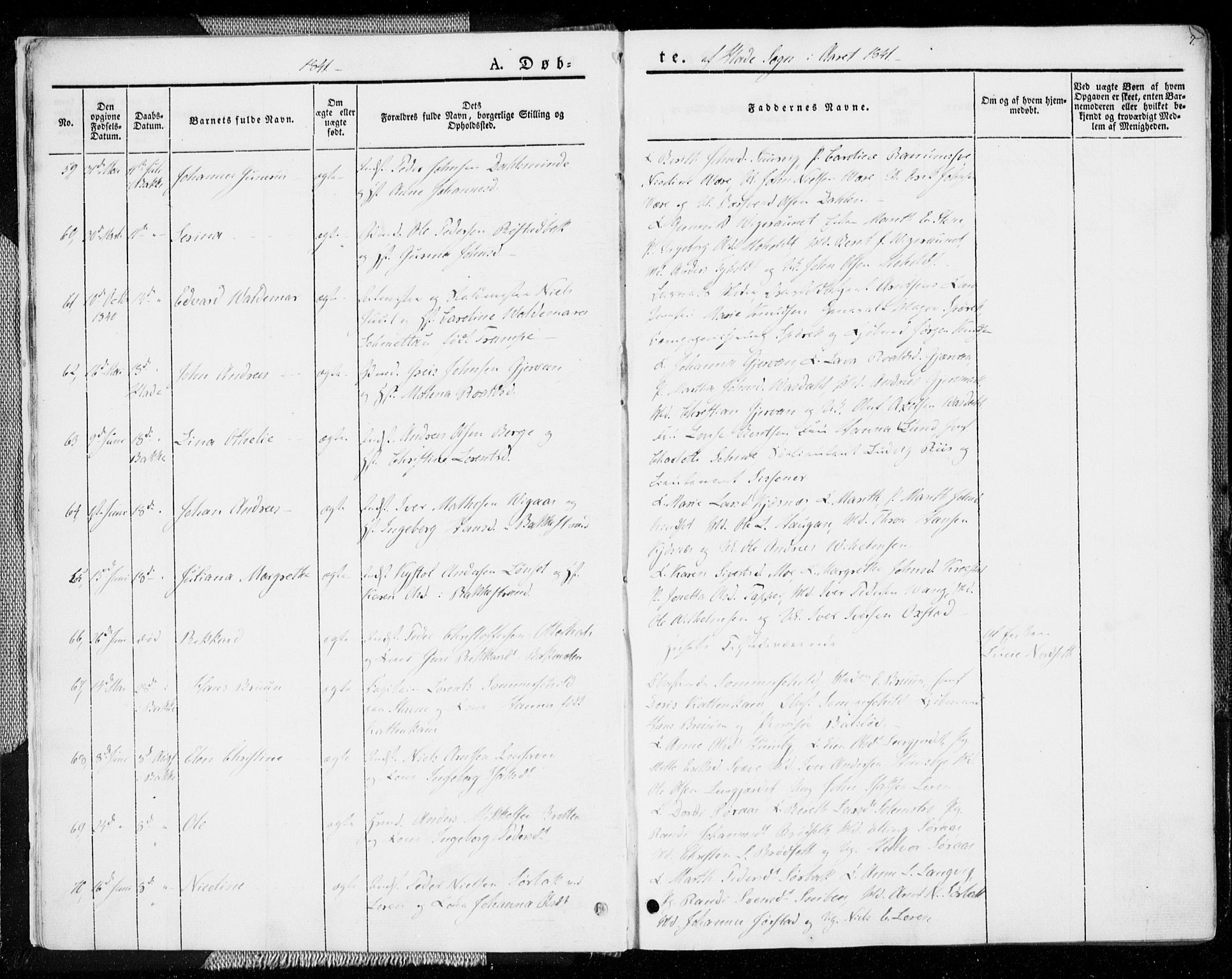 Ministerialprotokoller, klokkerbøker og fødselsregistre - Sør-Trøndelag, AV/SAT-A-1456/606/L0290: Parish register (official) no. 606A05, 1841-1847, p. 7