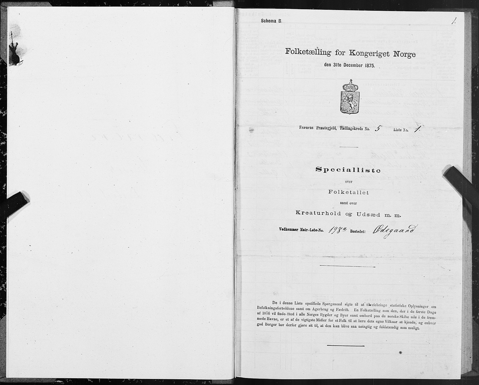 SAT, 1875 census for 1548P Fræna, 1875, p. 3001