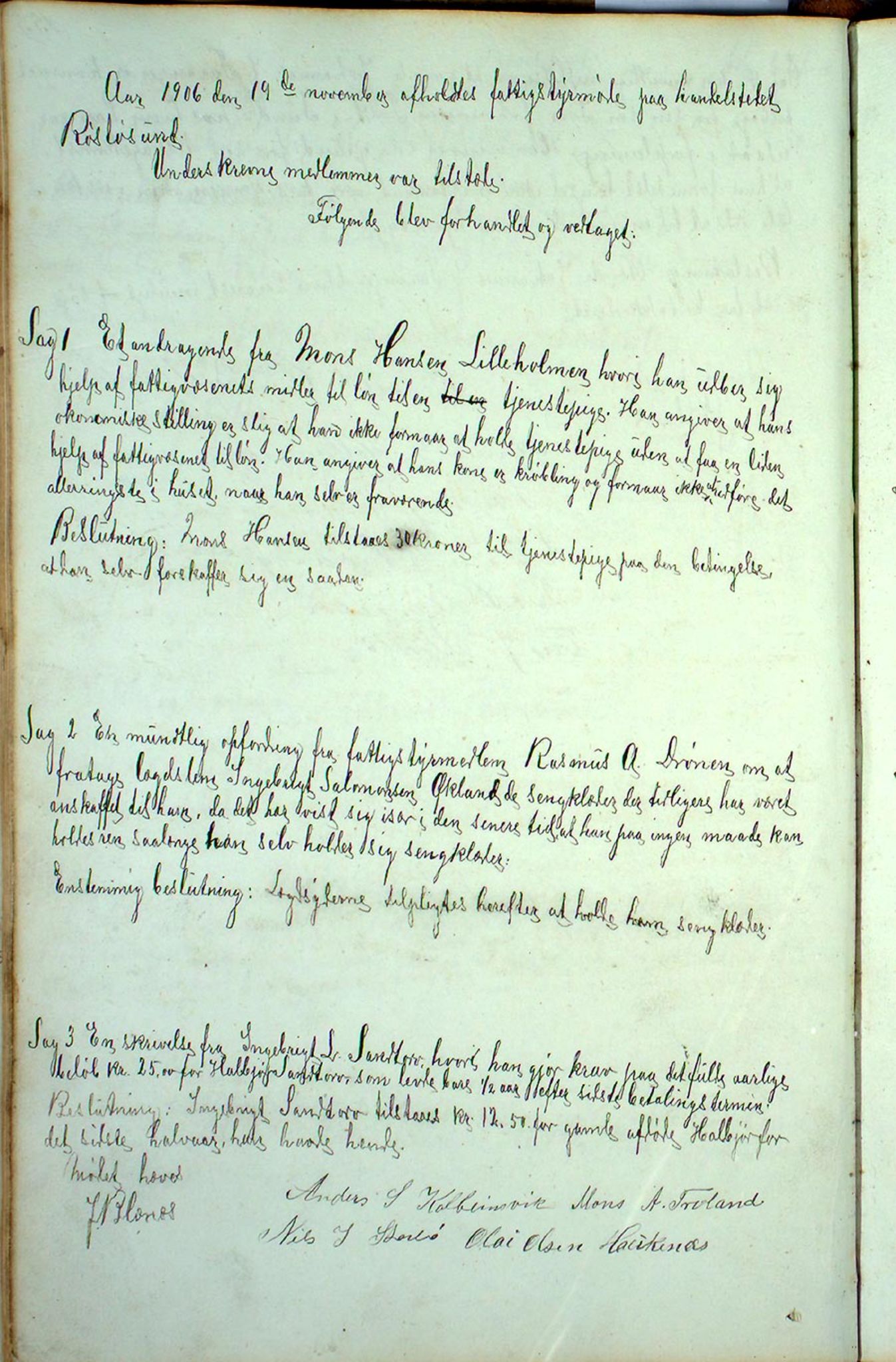 Austevoll kommune. Fattigstyret, IKAH/1244-311/A/Aa/L0001a: Møtebok for Austevoll sokn fattigkommisjon , 1846-1922, p. 153b